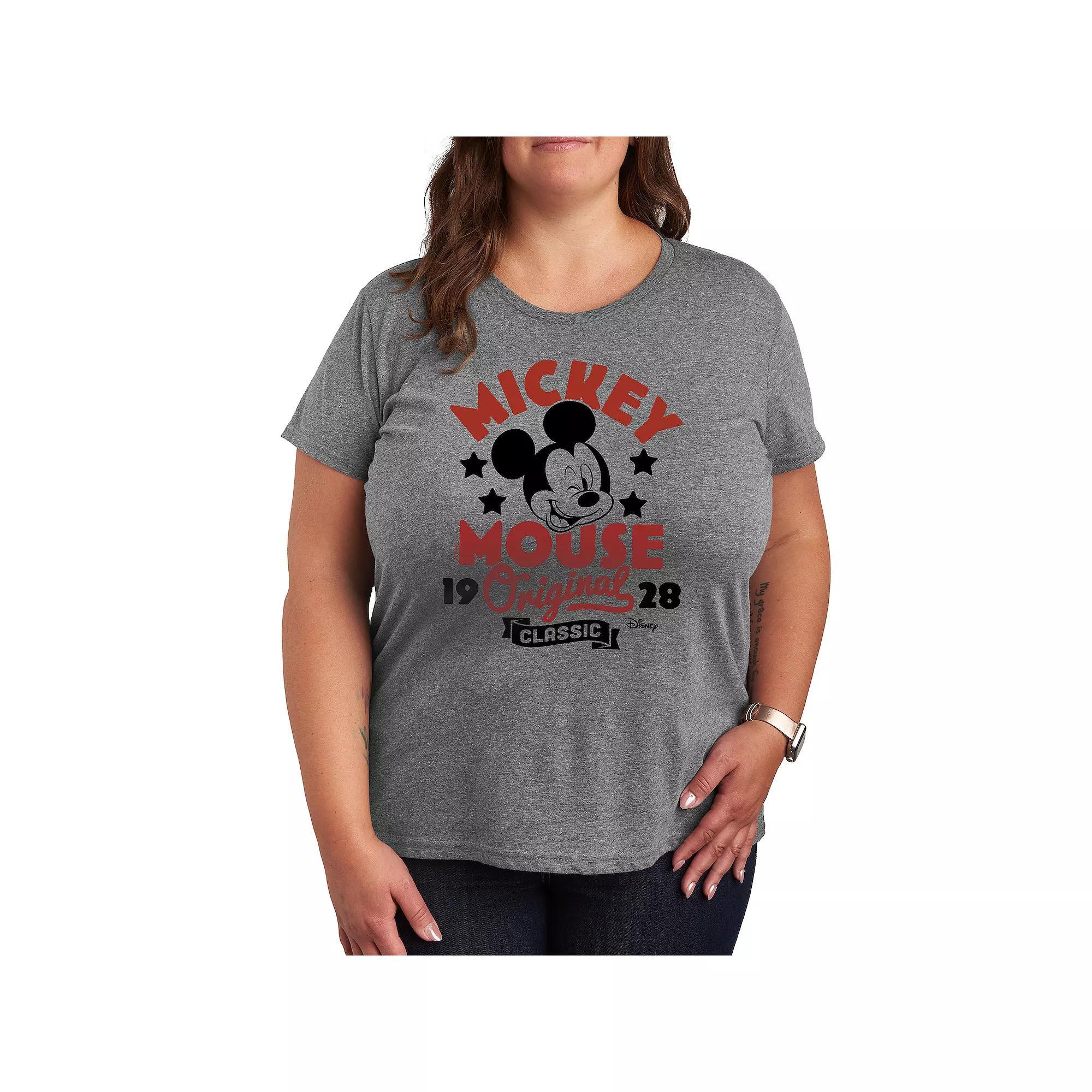 Plus Lightning Bolt Sparkle Graphic Tee, Womens Grey Gray Product Image