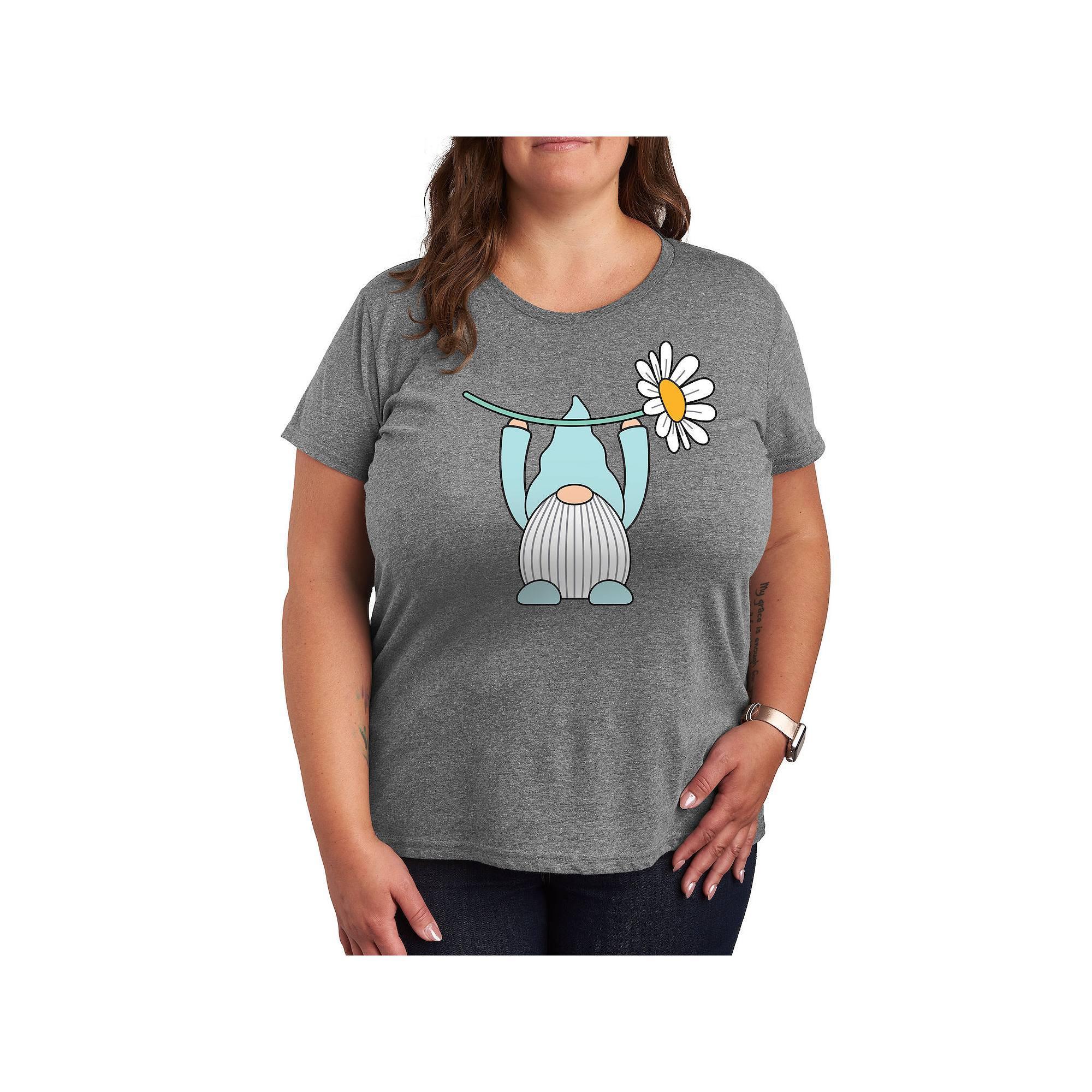 Plus Wizard of Oz Group Graphic Tee, Womens Grey Green Product Image