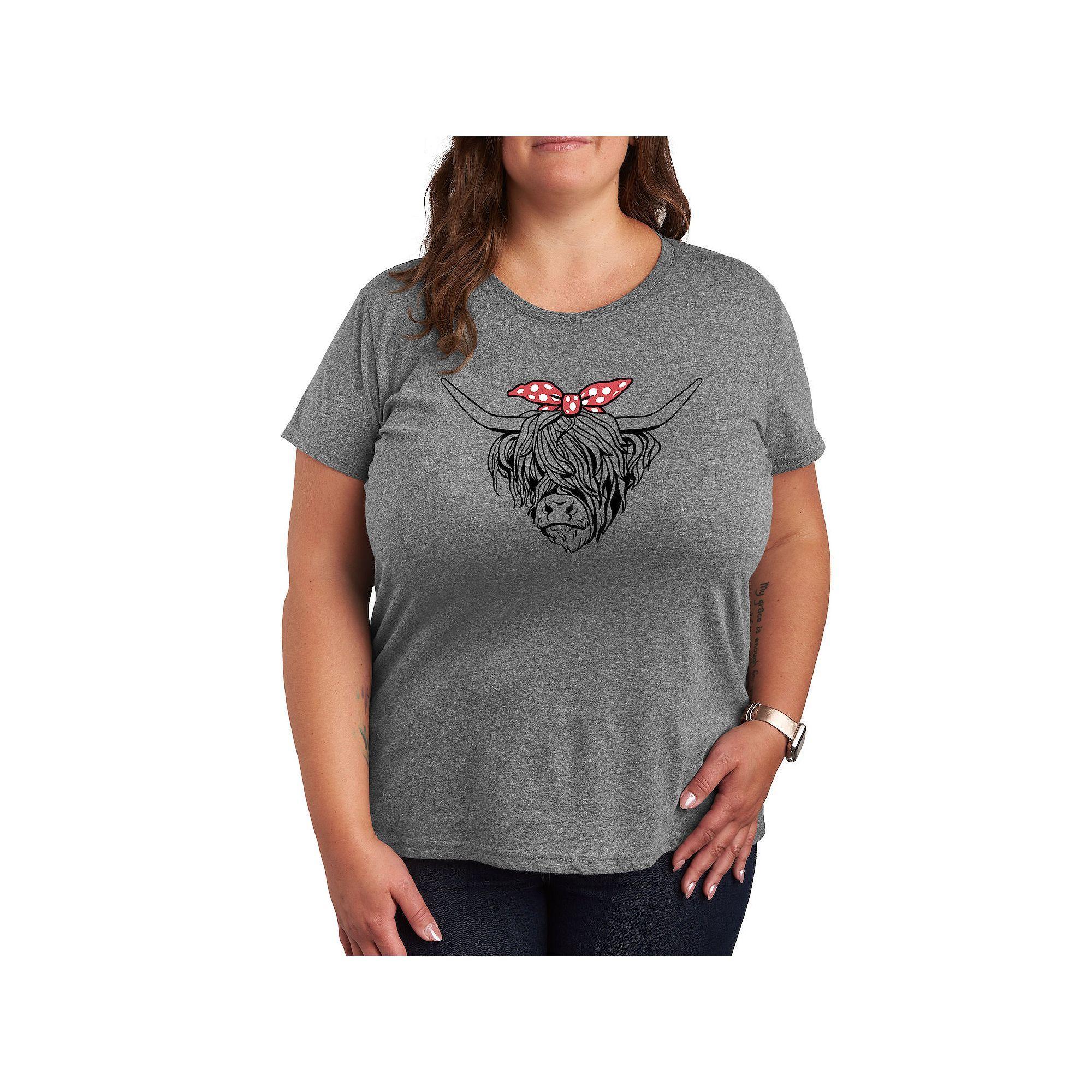 Plus Swallowtail Butterfly Graphic Tee, Womens Grey Gray Product Image