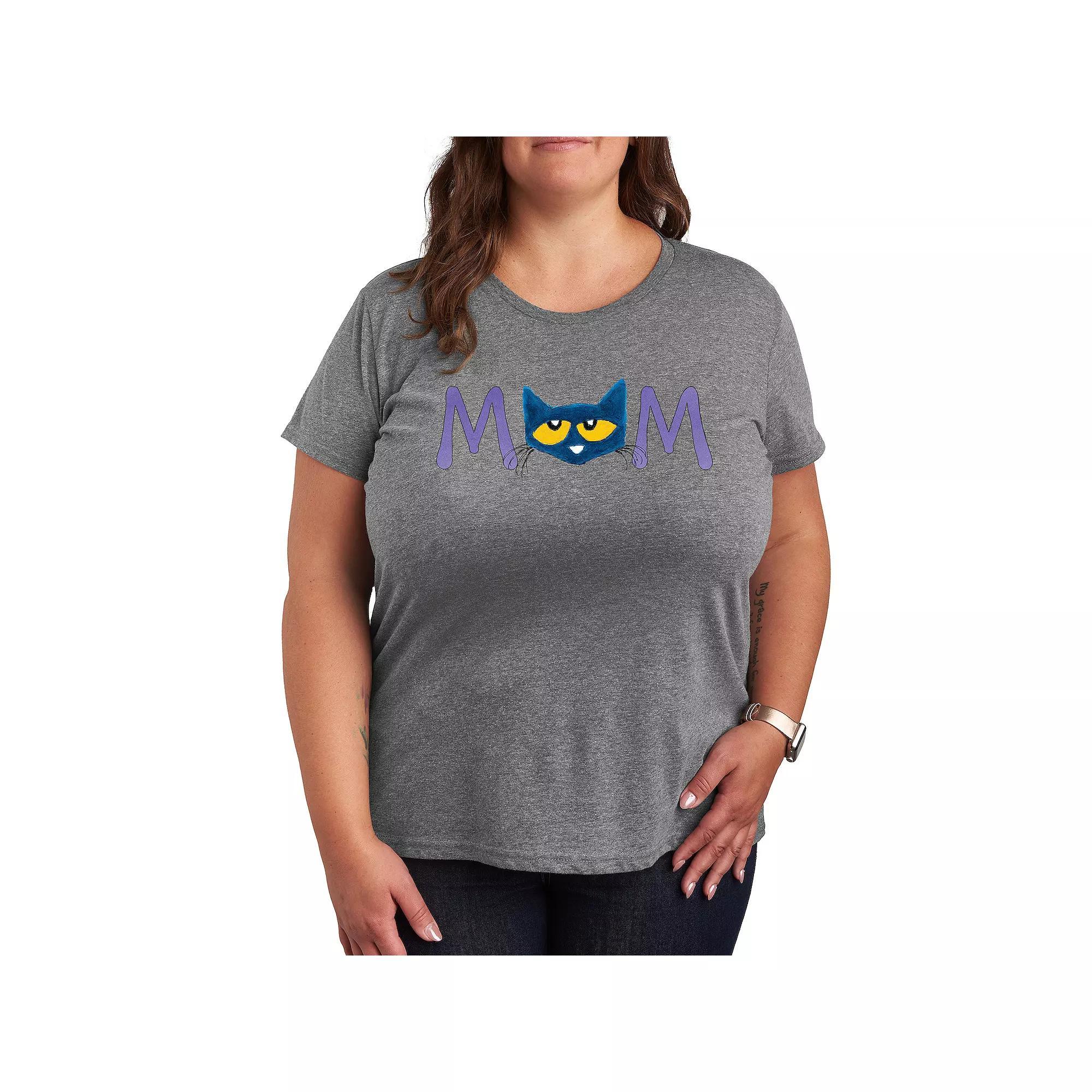 Plus Lightning Bolt Sparkle Graphic Tee, Womens Grey Gray Product Image
