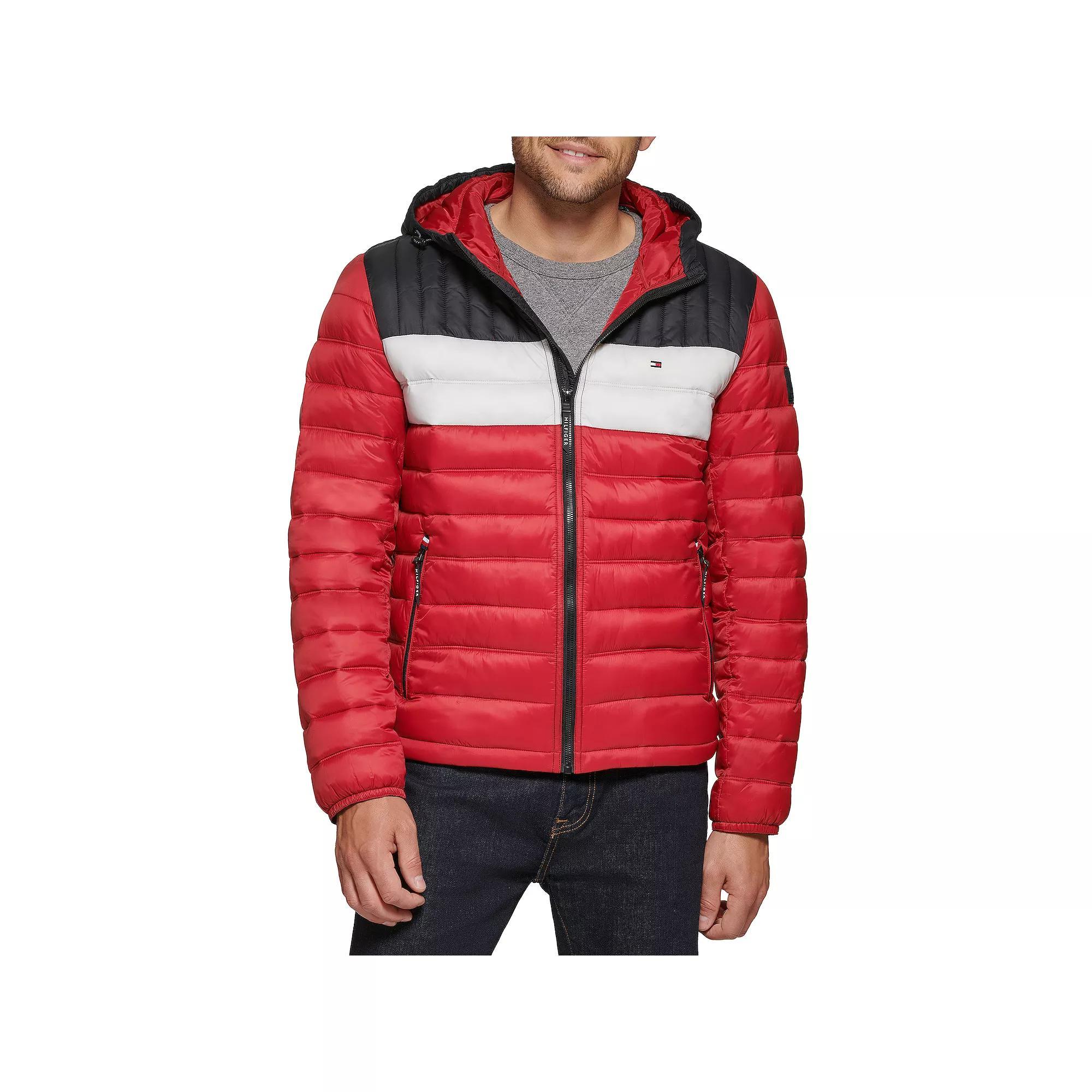 Men's Tommy Hilfiger Hooded Puffer Jacket, Size: XXL, Green Product Image