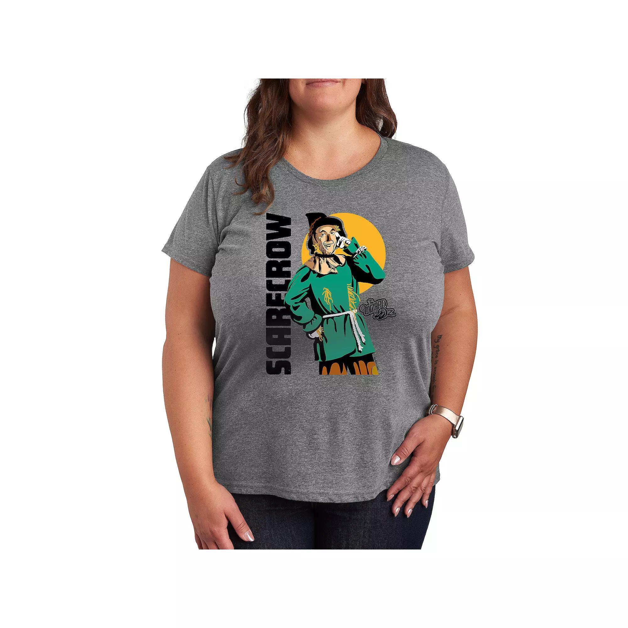 Plus The Wizard Of Oz Scarecrow Graphic Tee, Womens Grey Gray Product Image