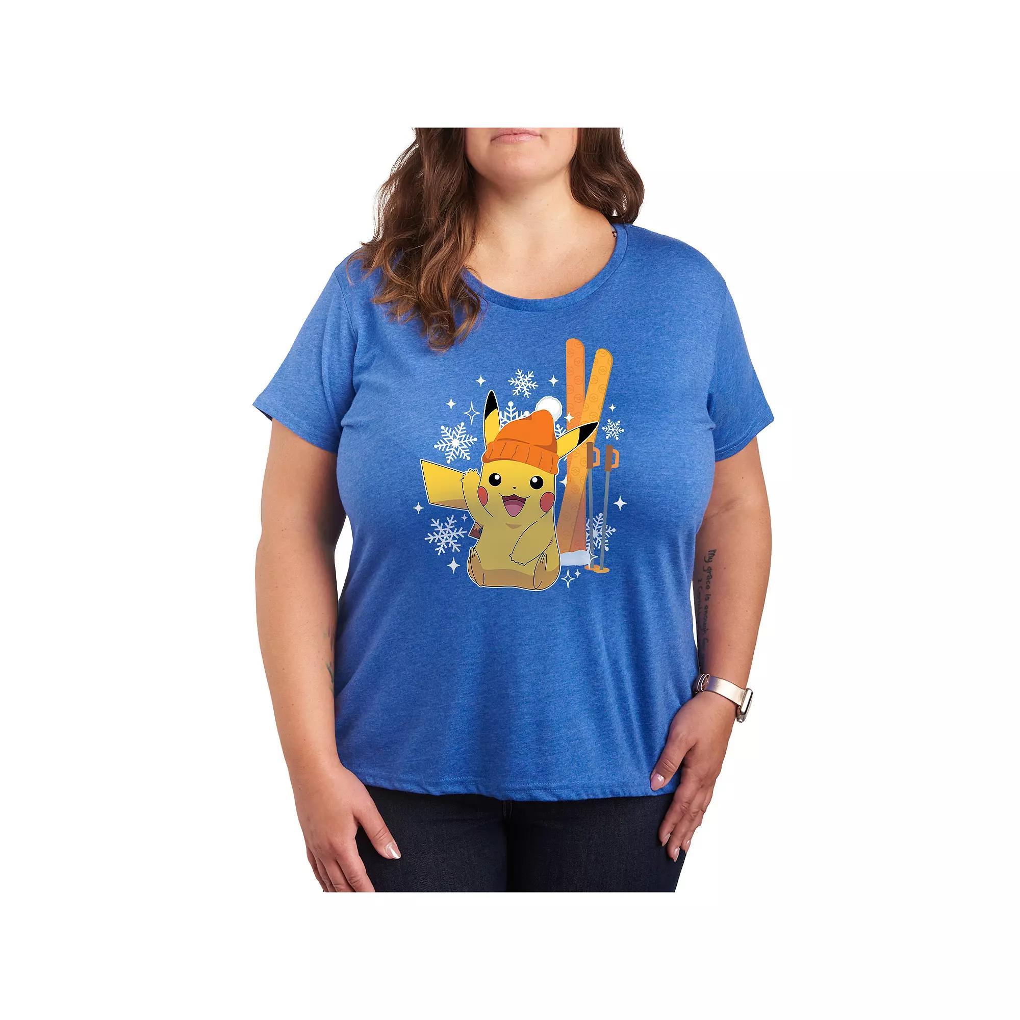 Plus Wild And Free Butterfly Graphic Tee, Womens Heather Grey Product Image