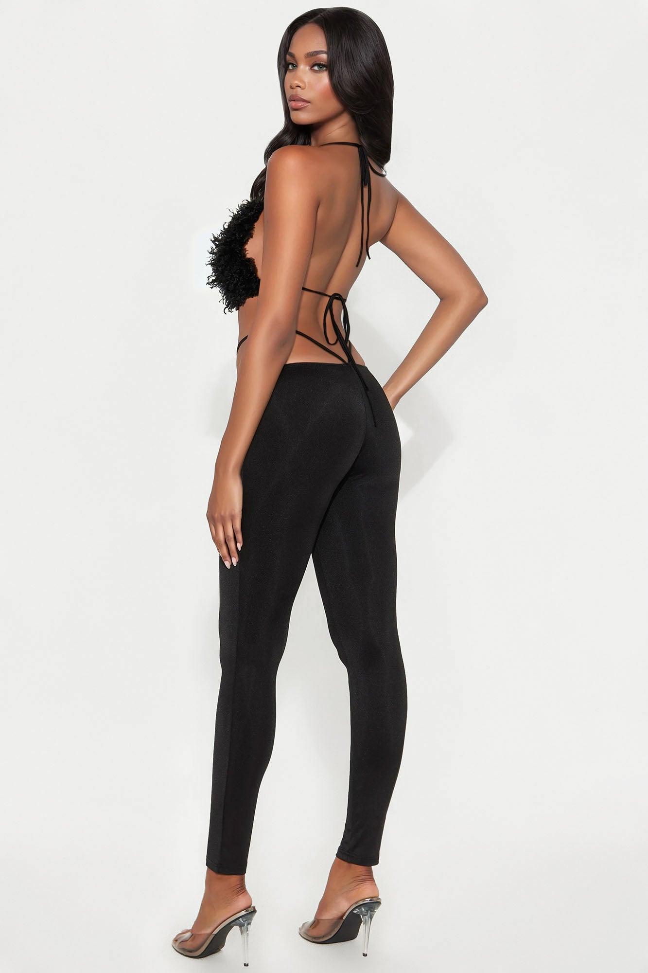 Fur Fantasy Jumpsuit - Black Product Image