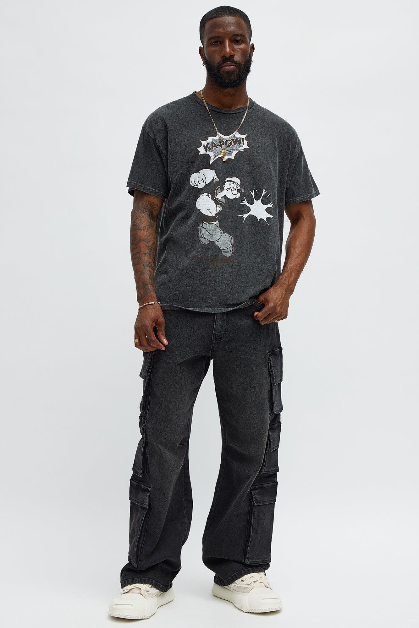 Popeye The Knock-Out Man Short Sleeve Tee - Black Wash Product Image