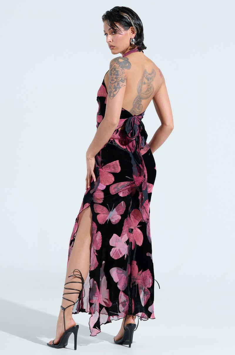 YOU GIVE ME BUTTERFLIES MESH MAXI DRESS Product Image