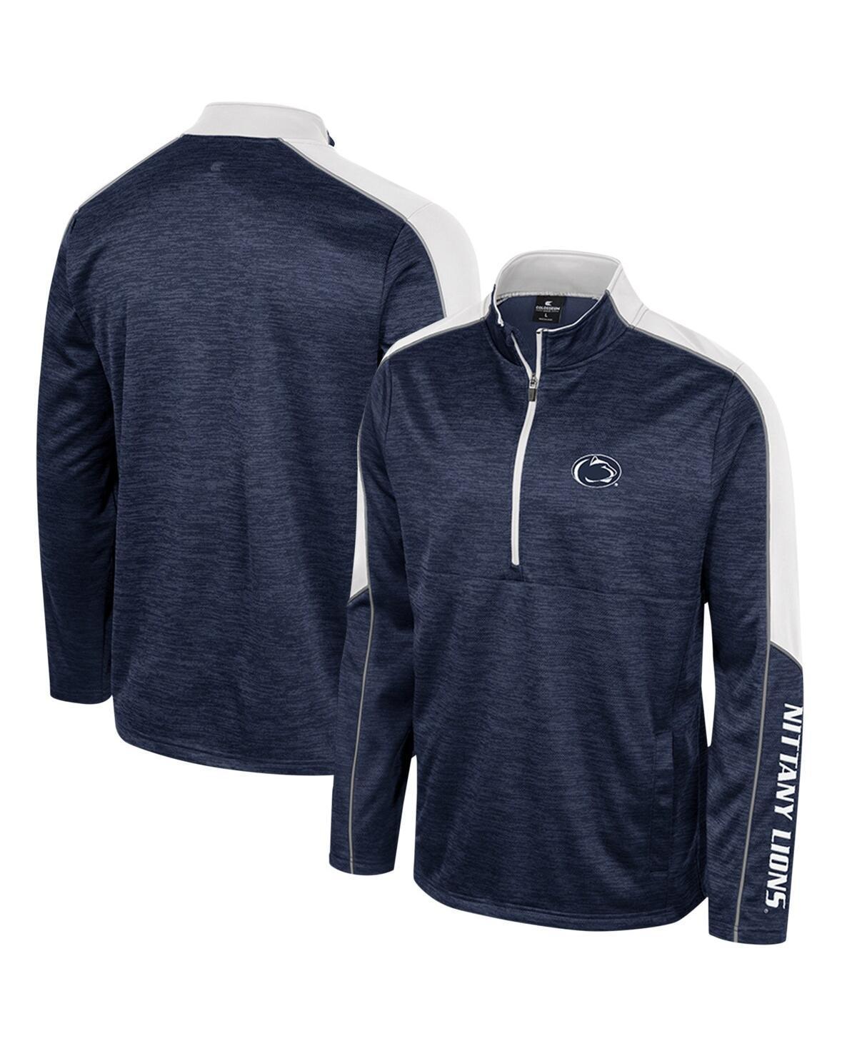 Men's Colosseum Navy Penn State Nittany Lions Marled Half-Zip Jacket, Size: Medium, Blue Product Image