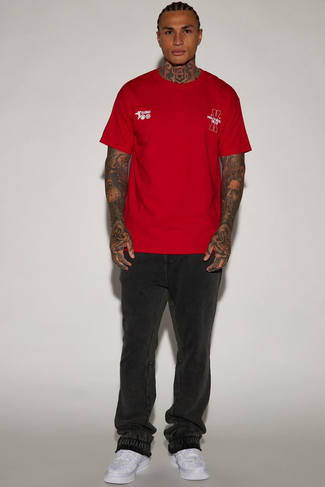 Hollywood Hills X Short Sleeve Tee - Red Product Image