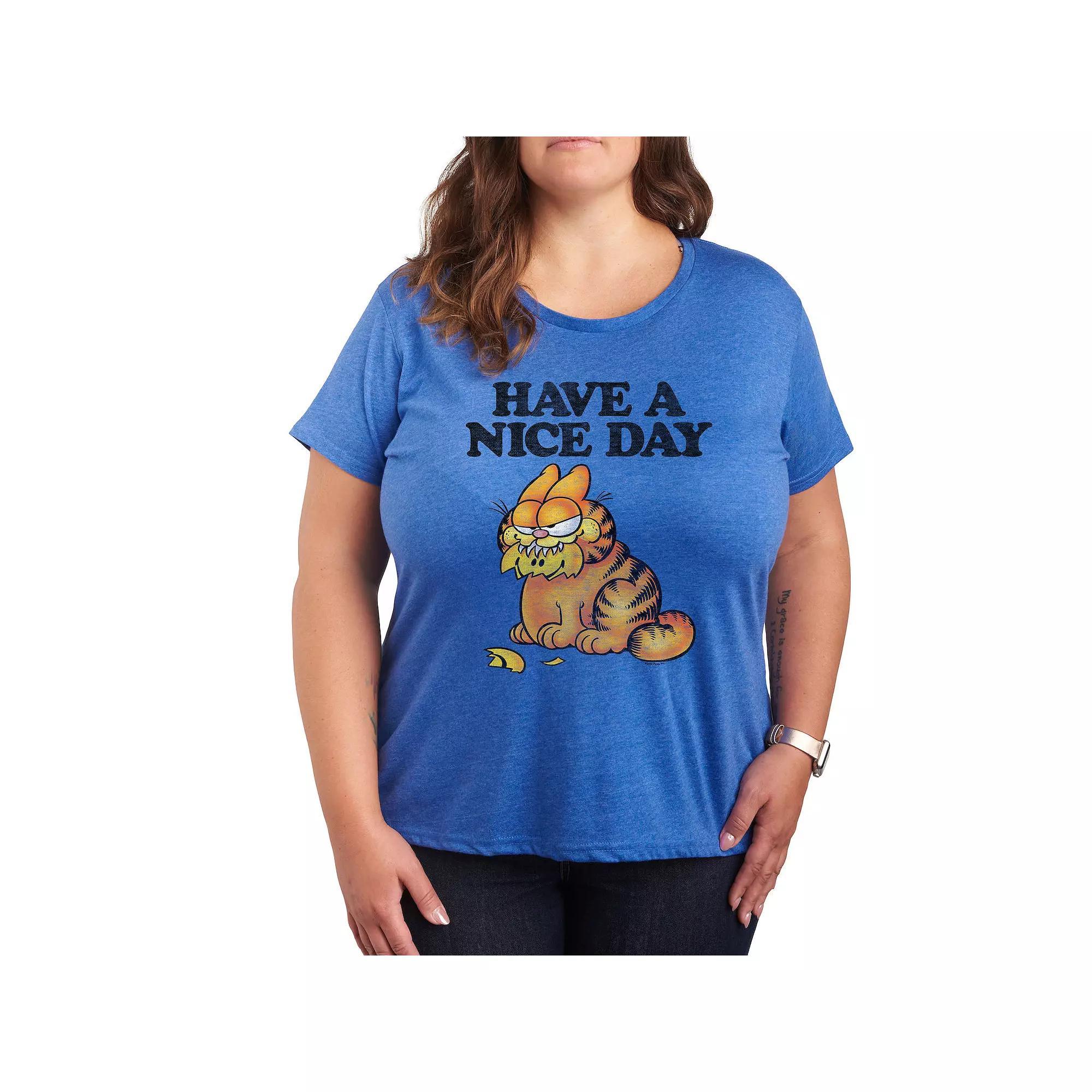 Plus Lightning Bolt Sparkle Graphic Tee, Womens Grey Gray Product Image