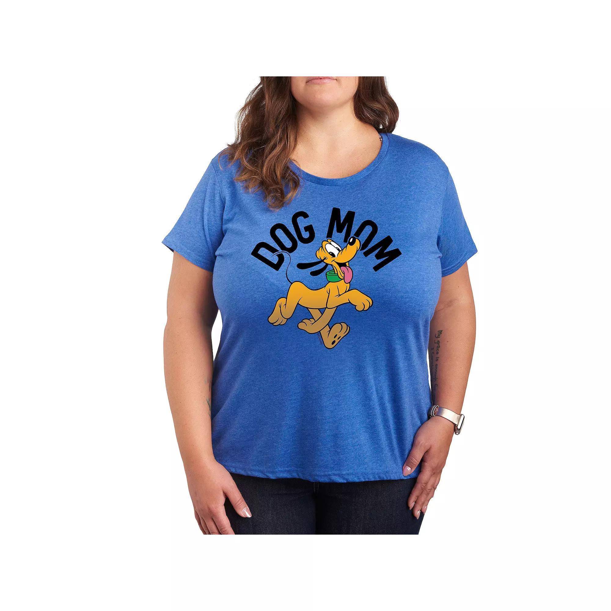 Disney's Pluto Plus Size Dog Mom Graphic Tee, Women's, Size: 1XL, Grey Gray Product Image
