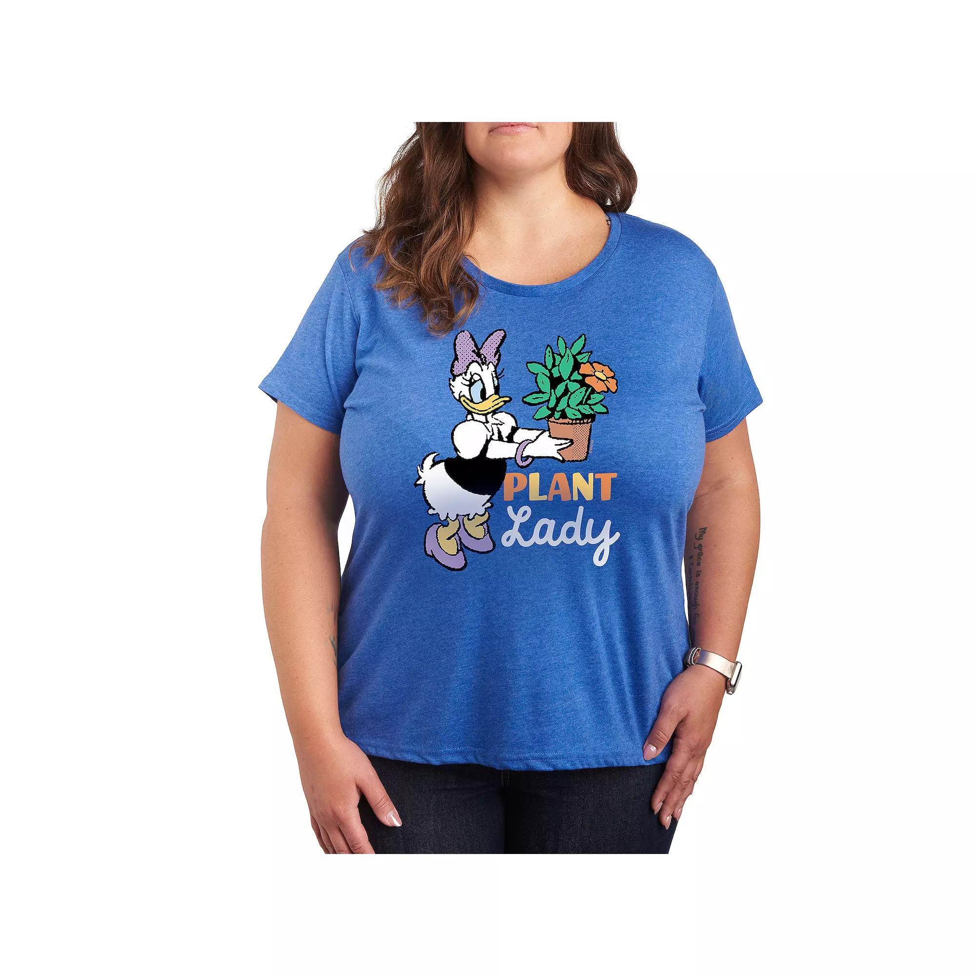 Disneys Minnie Mouse Plus Collage Graphic Tee, Womens Grey Royal Blue Product Image