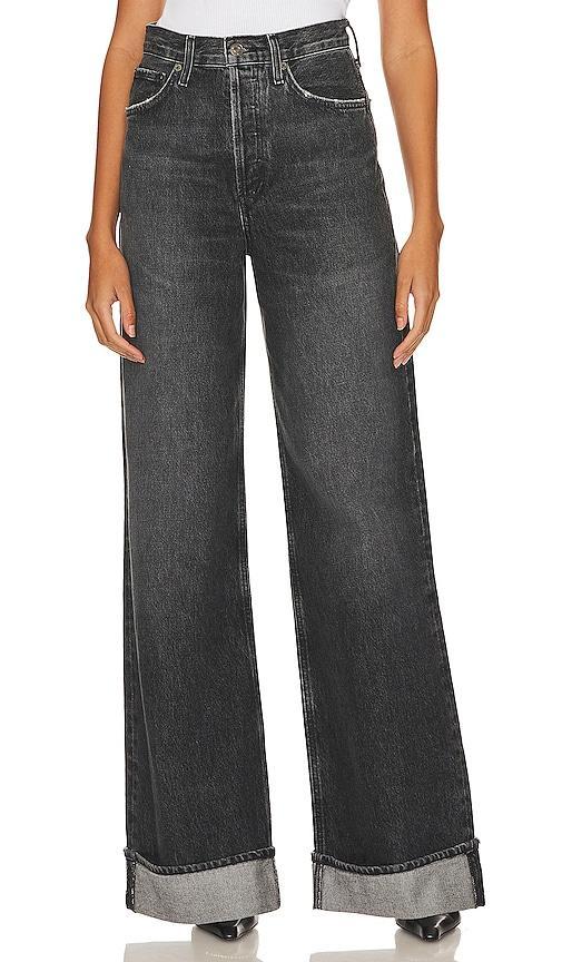 AGOLDE Dame High Rise Wide Leg in Black. Size 25, 26, 27, 28, 29, 31, 32, 33, 34. Product Image