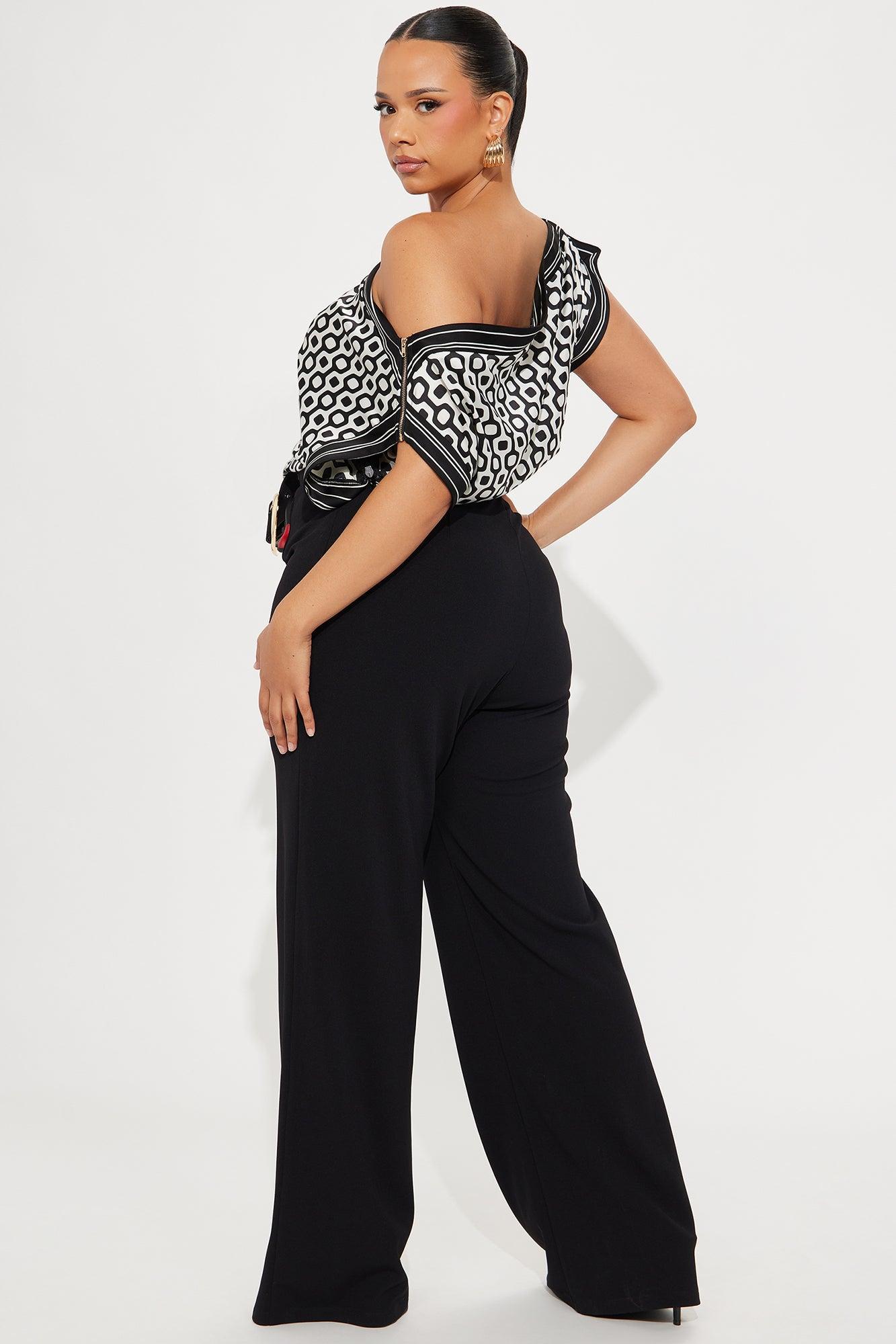 Sloane Belted Jumpsuit - Black/combo Product Image