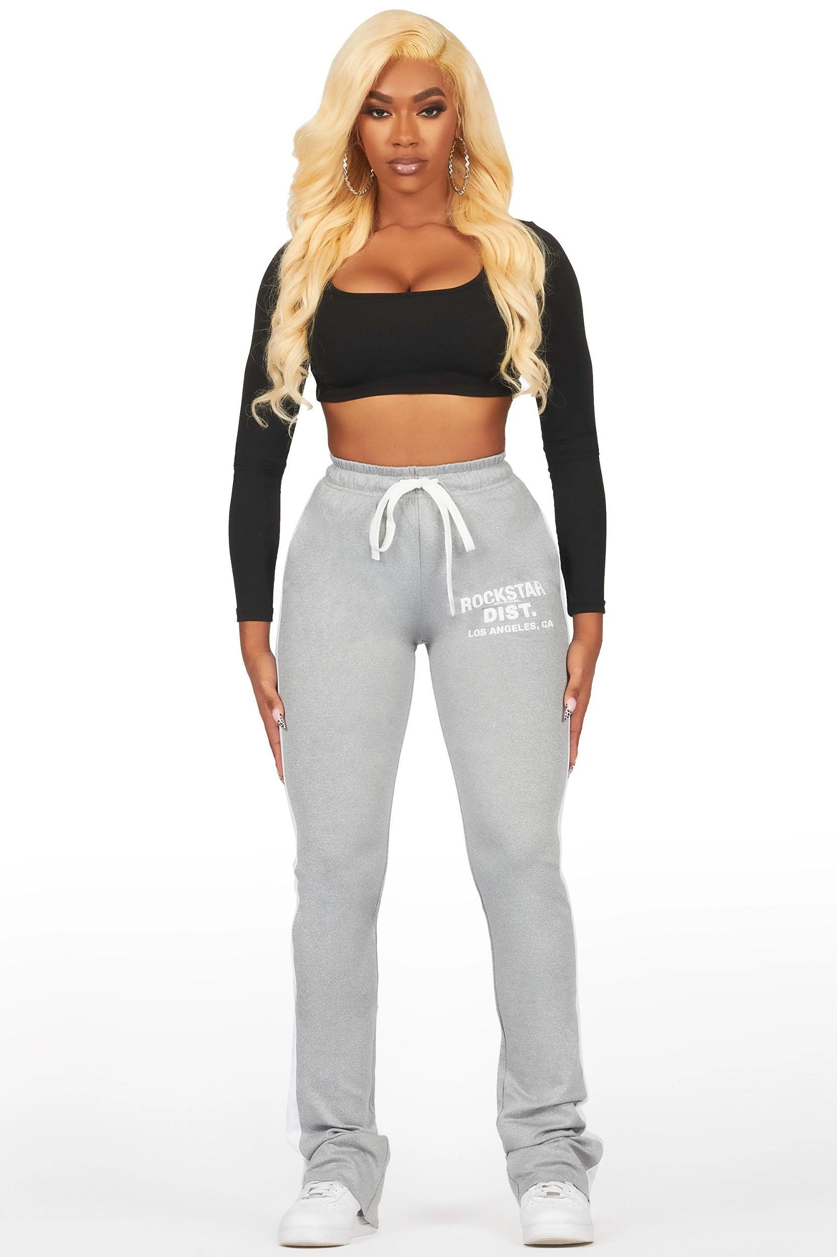 Savannah Heather Grey Super Stacked Track Pant Female Product Image