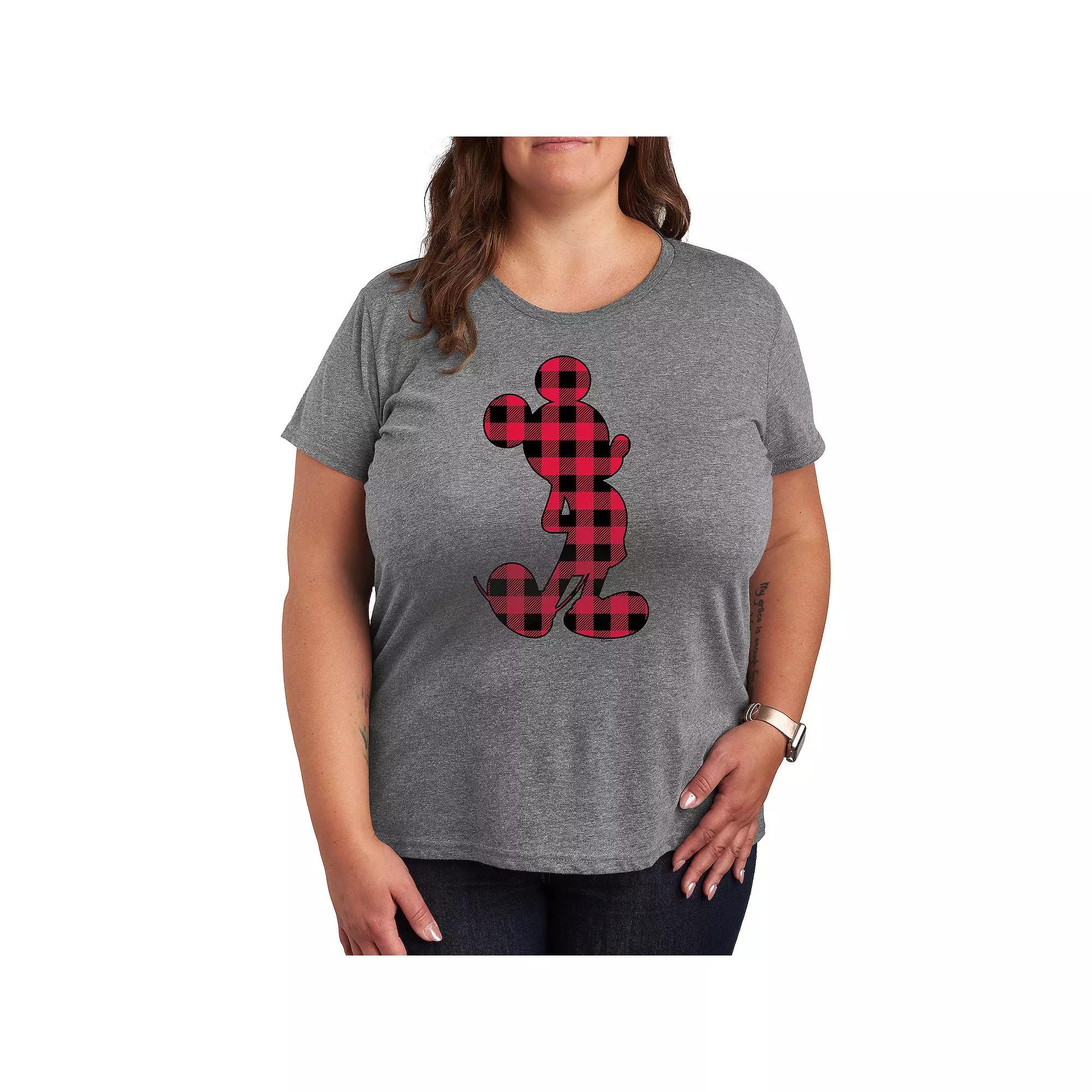 Plus Lightning Bolt Sparkle Graphic Tee, Womens Grey Gray Product Image