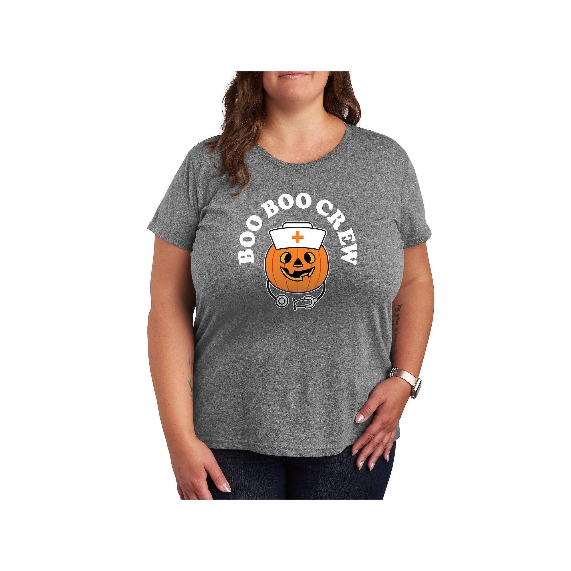 Women's Boo Boo Crew Halloween Tee, Girl's, Size: XXL, Gray Product Image