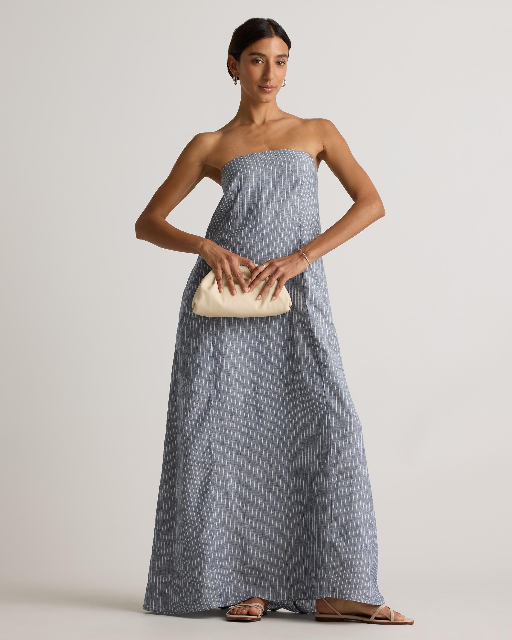 Quince | Women's 100% European Linen Strapless Maxi Dress Size XL Product Image