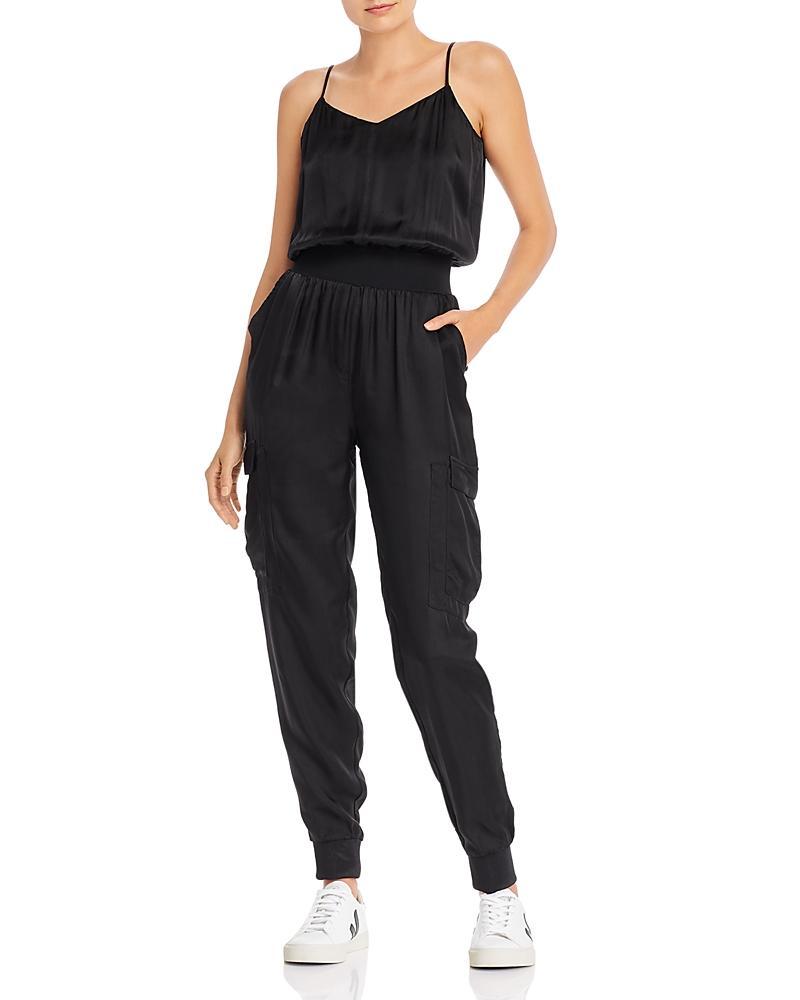 Cinq a Sept Amia Satin V-Neck Jumpsuit Product Image