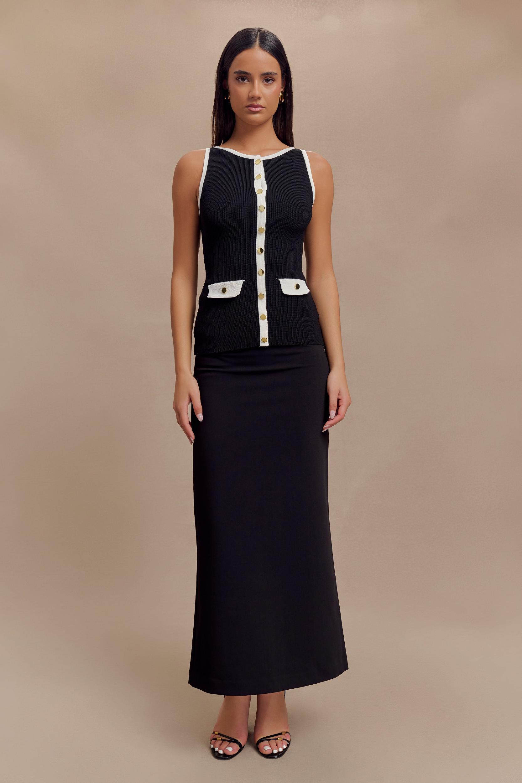 Sawyer Longline Top - Black/White Product Image