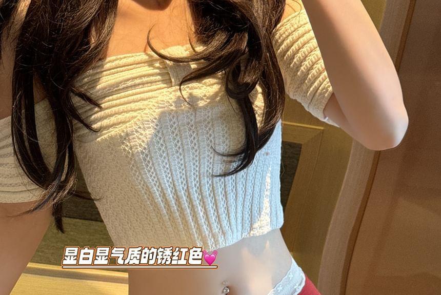 Plain Lace Trim Panties Product Image