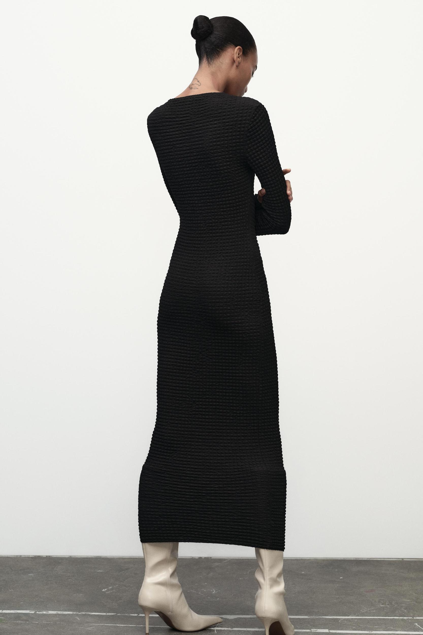 TEXTURED MIDI DRESS Product Image