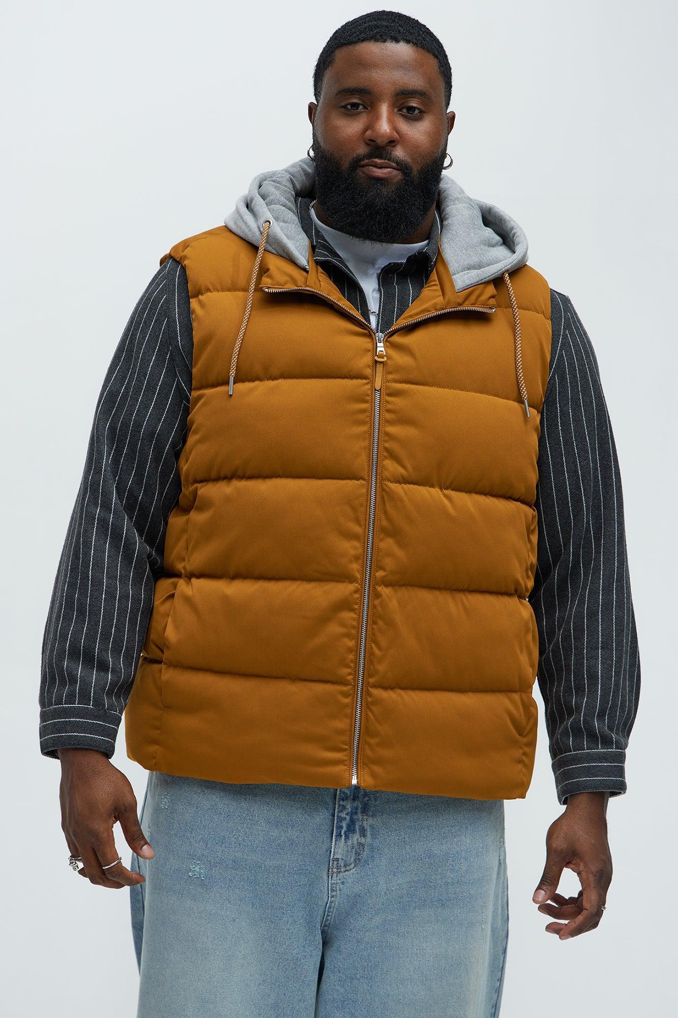 Heartbreak Puffer Vest With Hood - Mustard Product Image