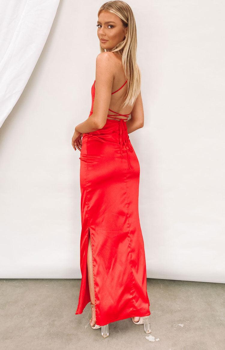Manhattan Slip Formal Dress Cherry Product Image