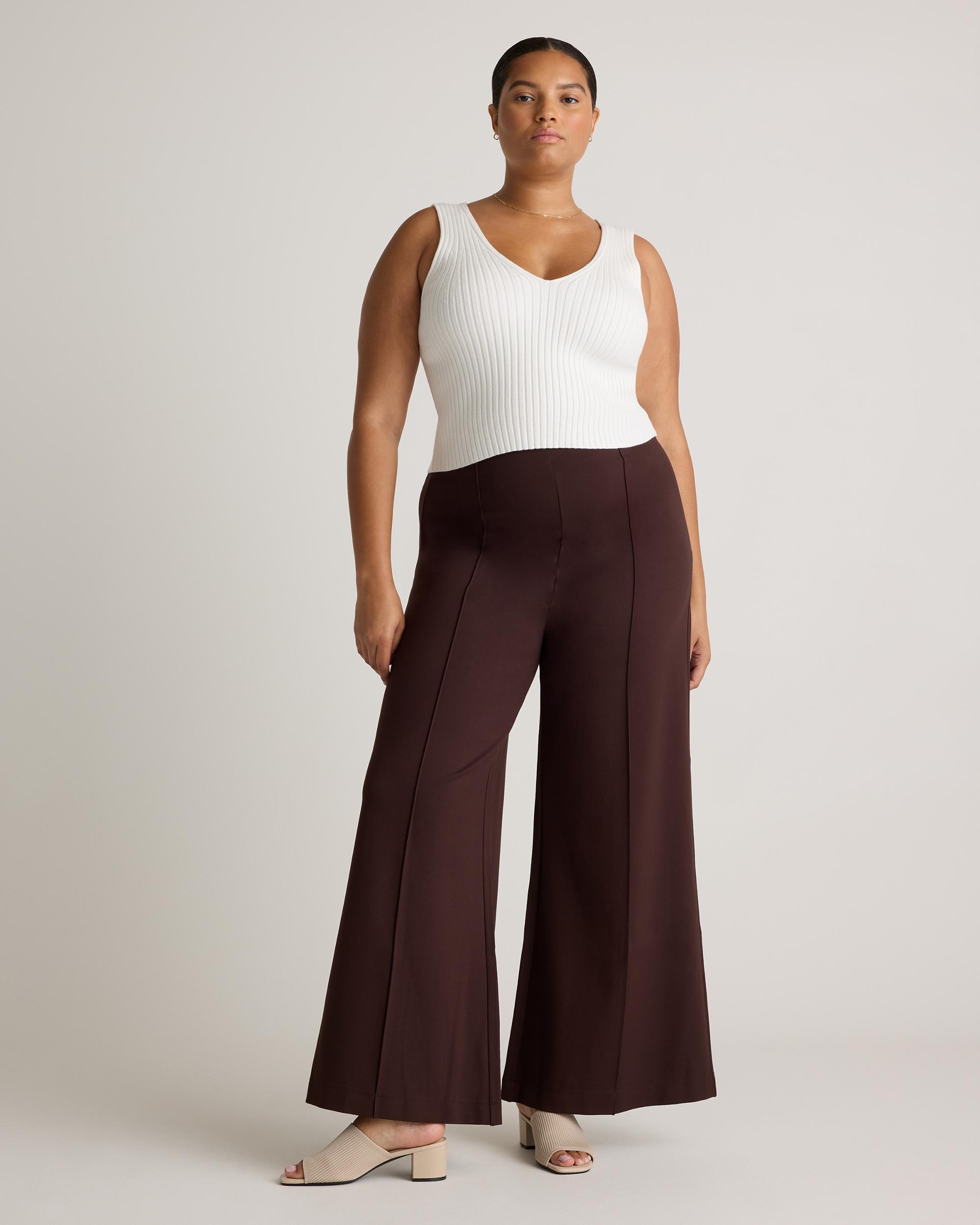 Quince | Women's Ultra-Stretch Ponte Super Wide Leg Pants Rayon Product Image