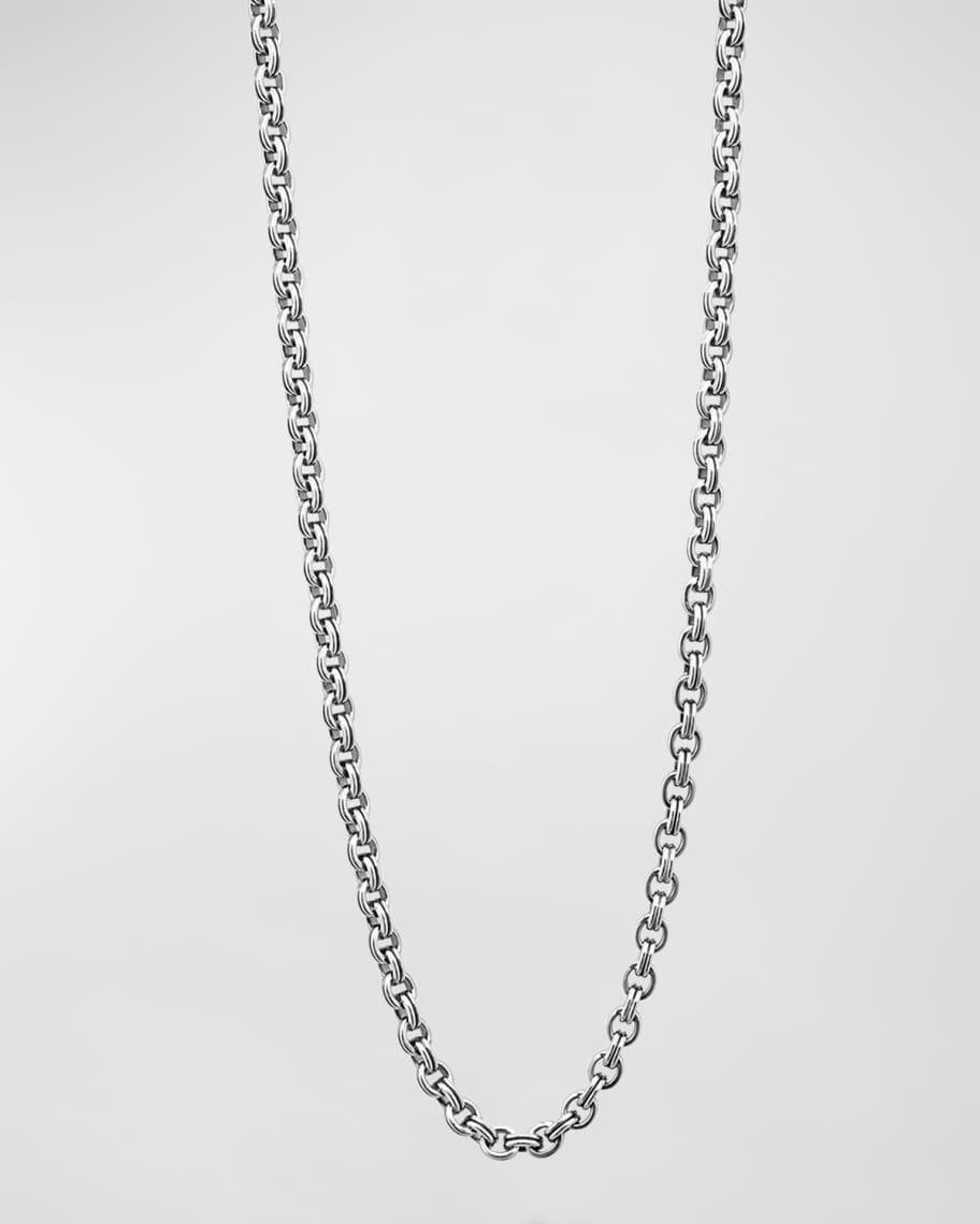 Mens Sterling Silver Anthem Double Link Caviar Chain Necklace, 4mm, 20in Product Image