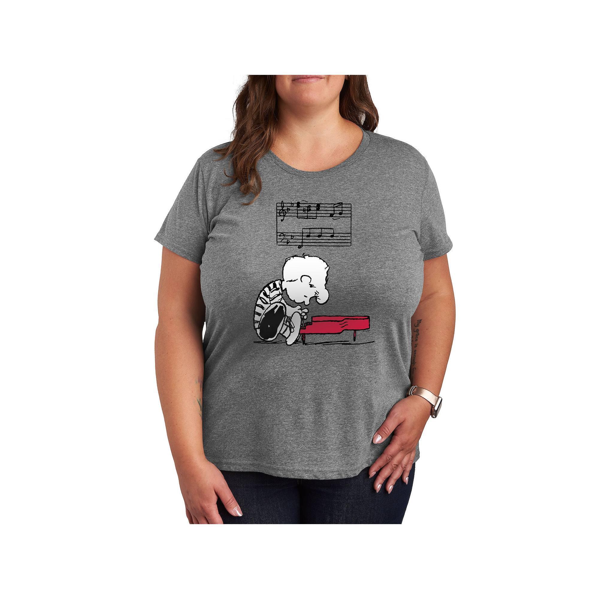 Plus Mickeys Bee Graphic Tee, Womens Grey Gray Product Image