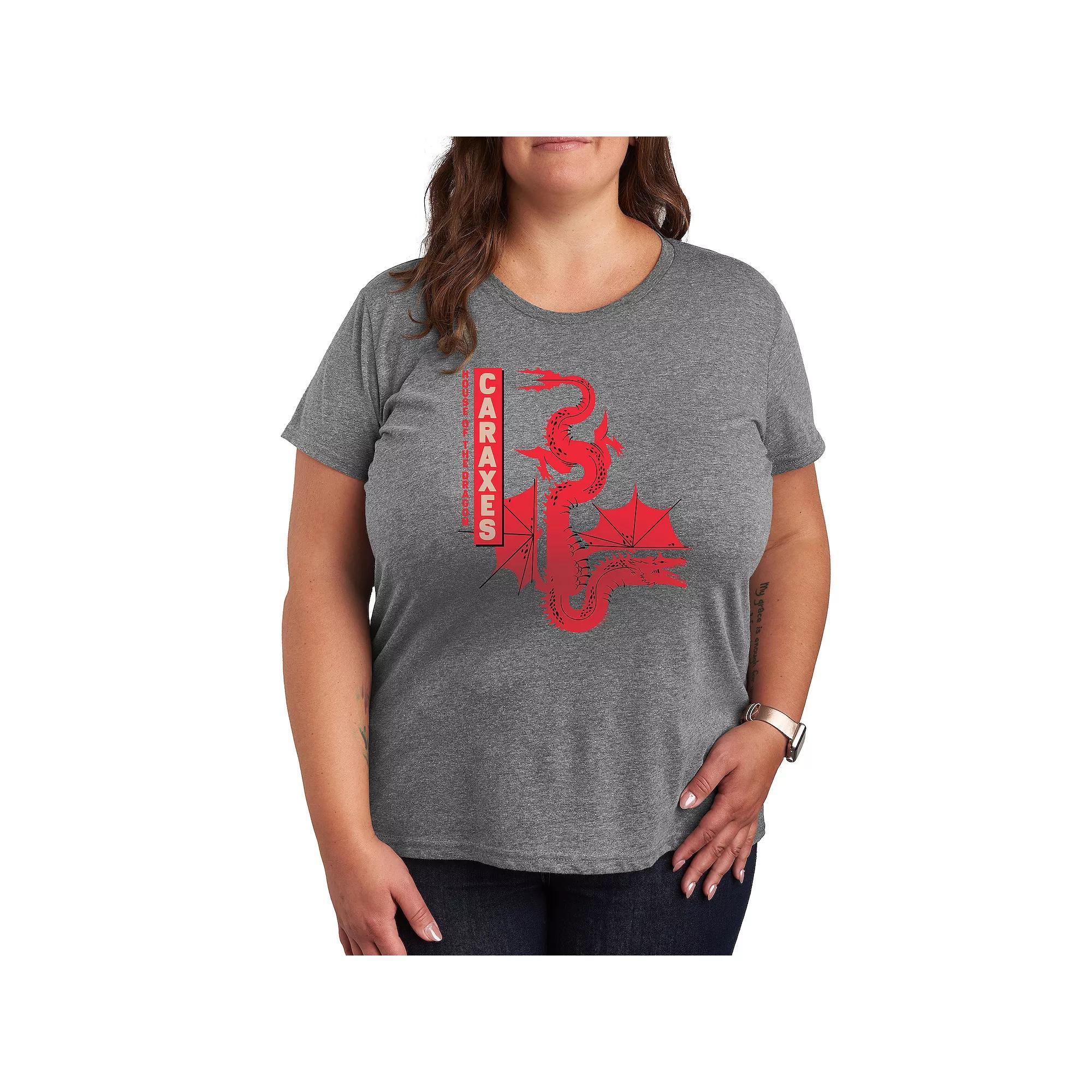 Plus Swallowtail Butterfly Graphic Tee, Womens Grey Gray Product Image