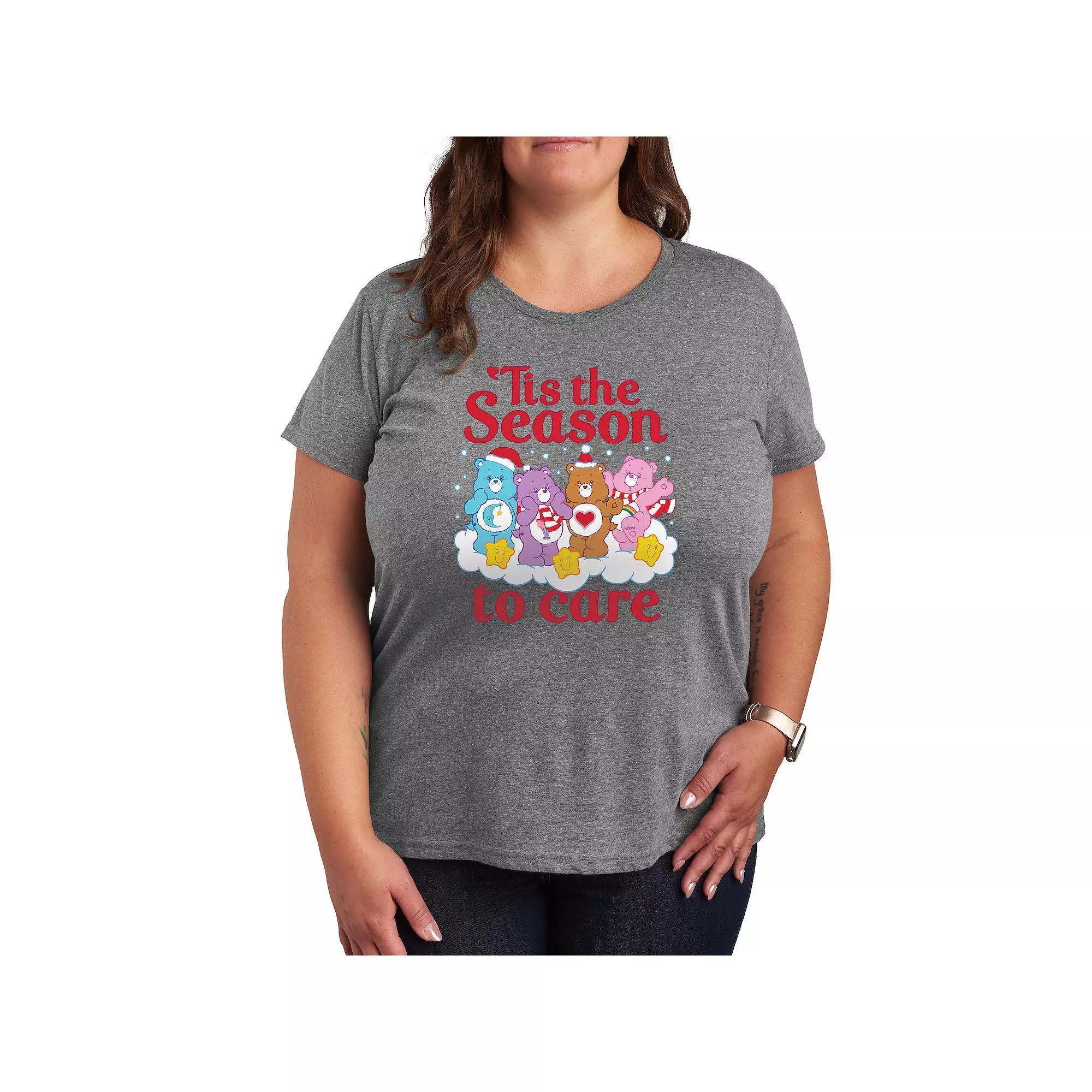 Plus Care Bears Season To Care Graphic Tee, Women's, Size: 3XL, Grey Green Product Image