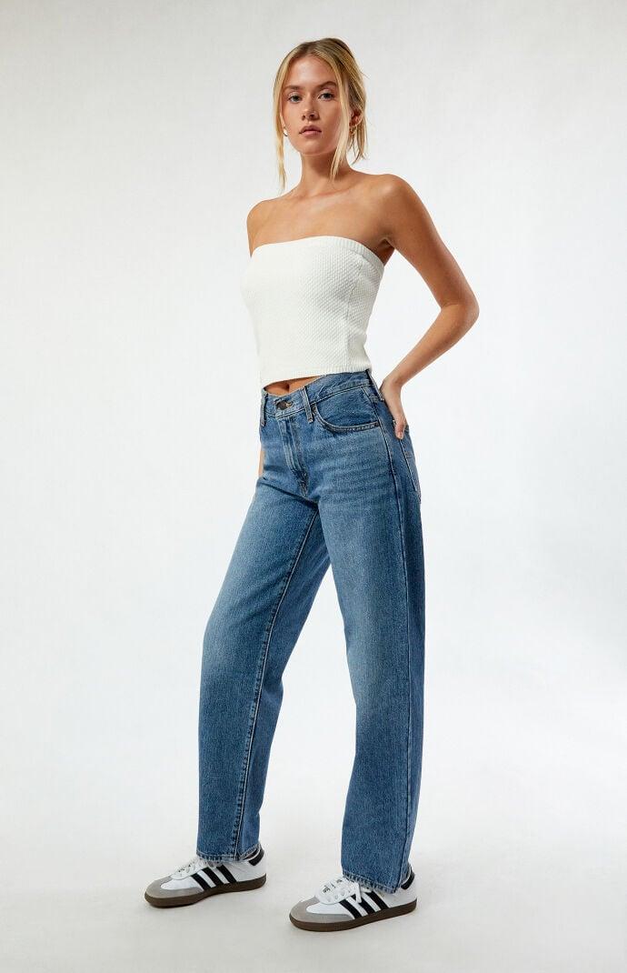 Levi's® Women's Mid-Rise '94 Baggy Jeans - Granite State 31: Cotton Denim, Standard Fit, Straight Leg Product Image