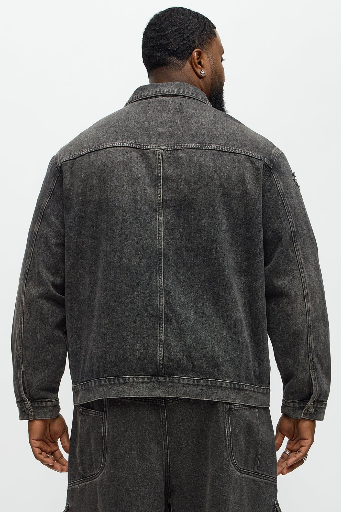 Underground Distressed Trucker Trucker Jacket - Black Wash Product Image