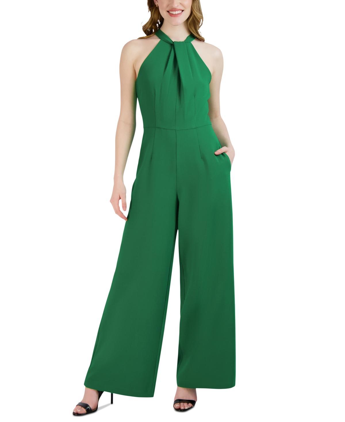 Julia Jordan Halter Twist Neck Sleeveless Pocketed Jumpsuit Product Image