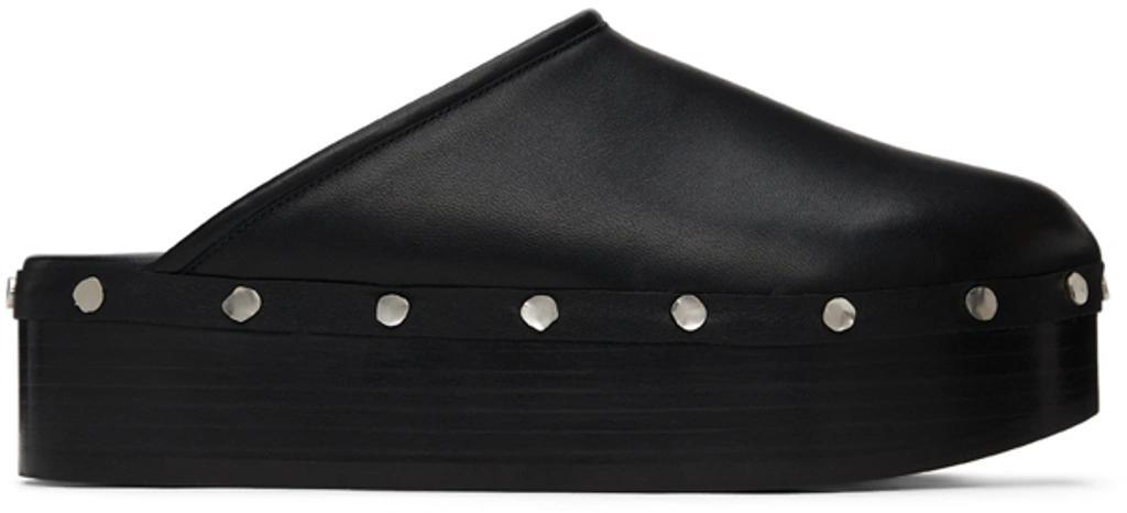 CO Studded Leather Backless Loafers In Black Product Image