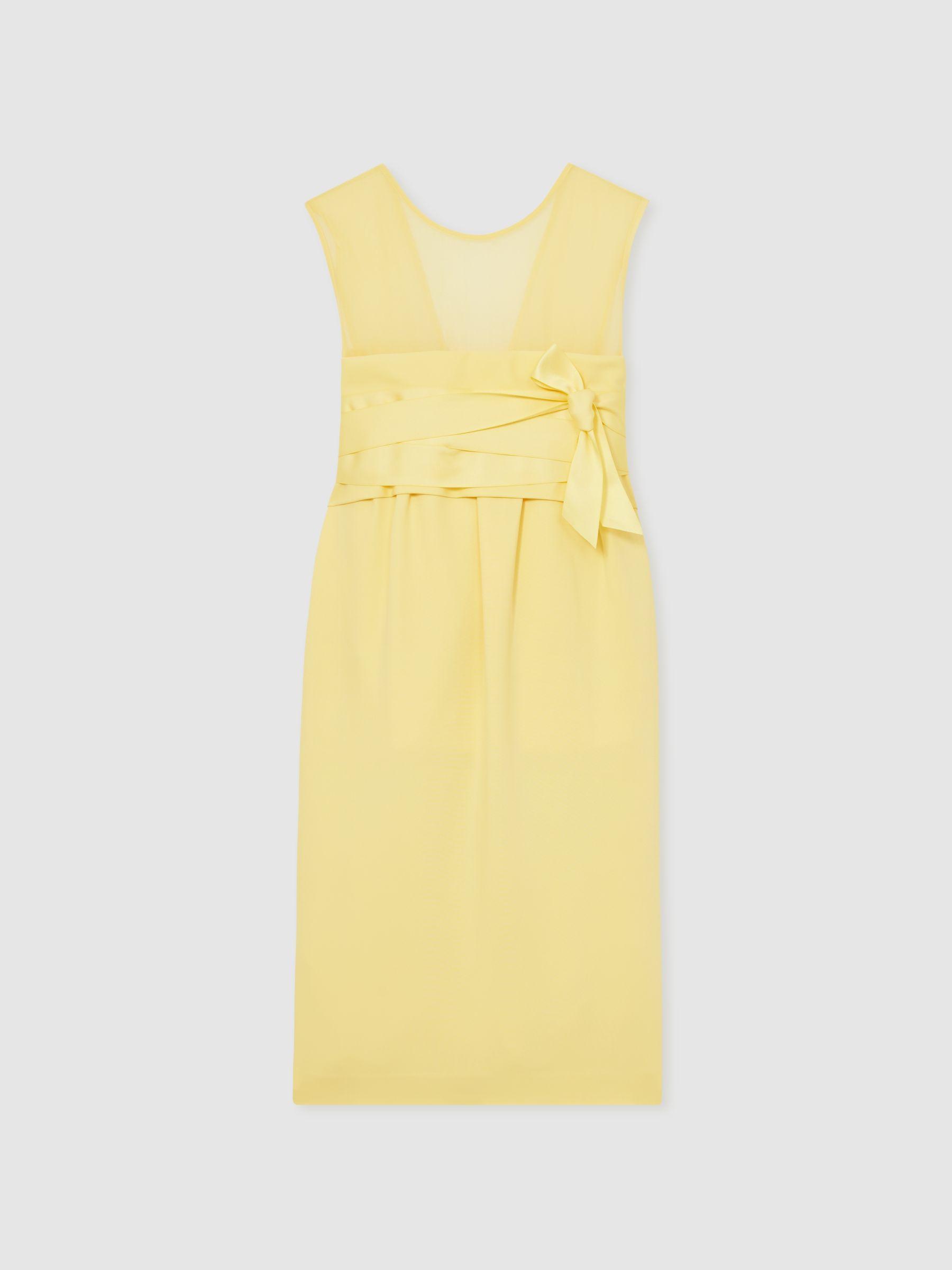 Atelier Ribbon-Tie Corset Shift Dress in Lemon Product Image
