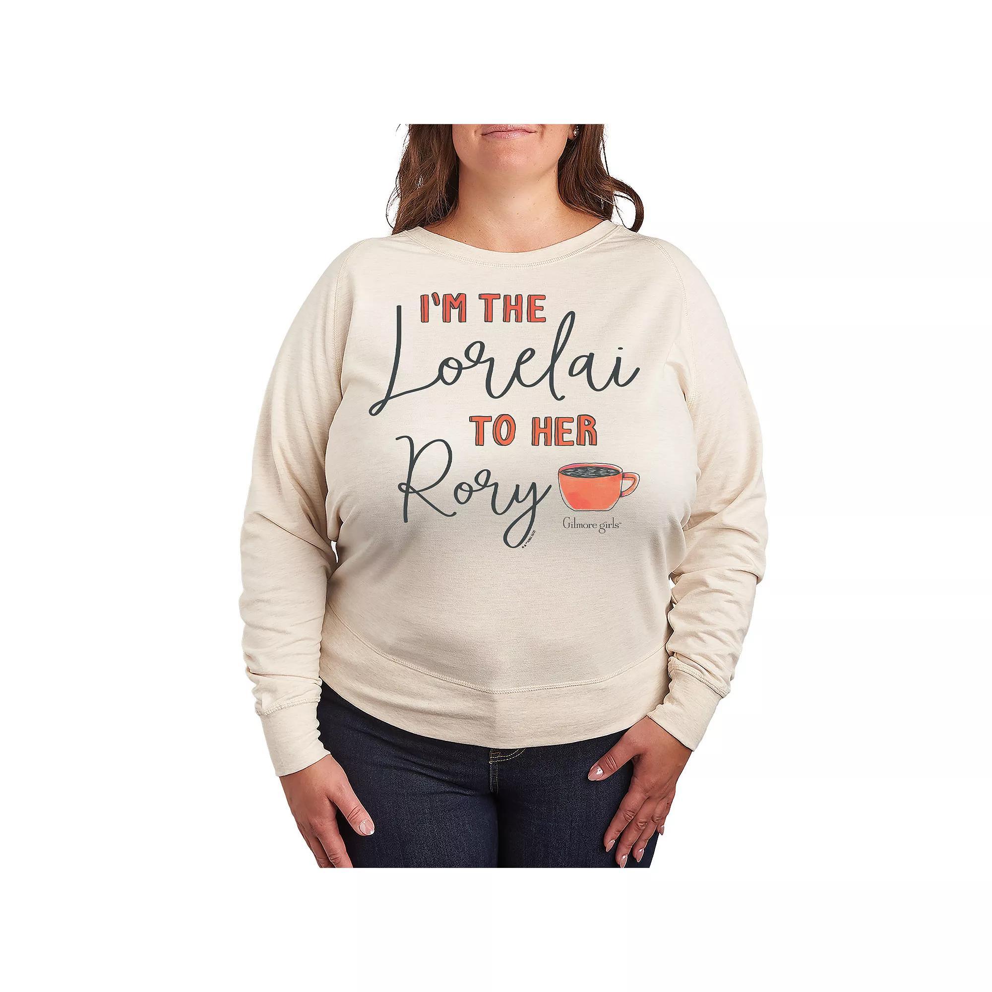 Plus Size Gilmore Girls I'm The Lorelai French Terry Long Sleeve Tee, Women's, Size: 1XL, Beige Product Image
