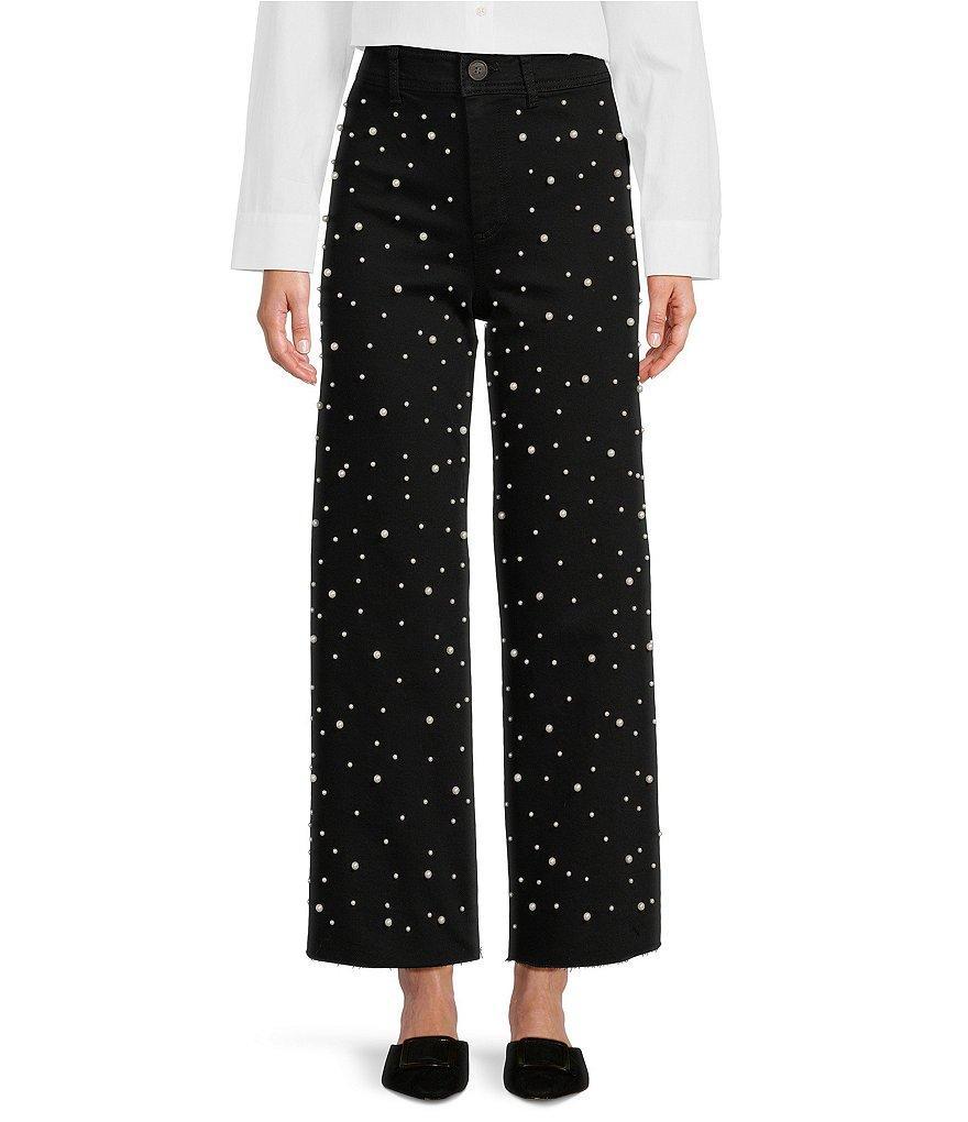 Antonio Melani Alexandra Pearl Wide Leg Crop Denim Jeans Product Image