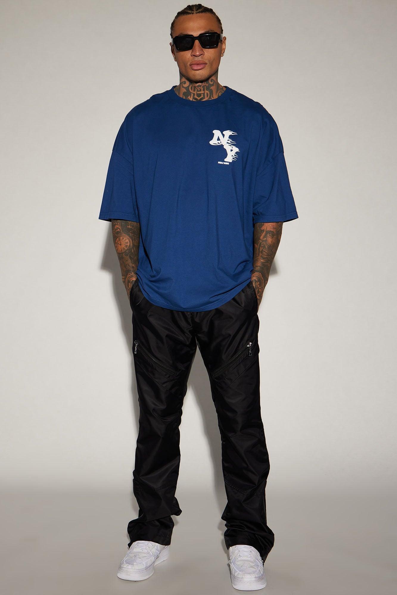 New York On Fire Oversized Short Sleeve Tee - Blue Product Image