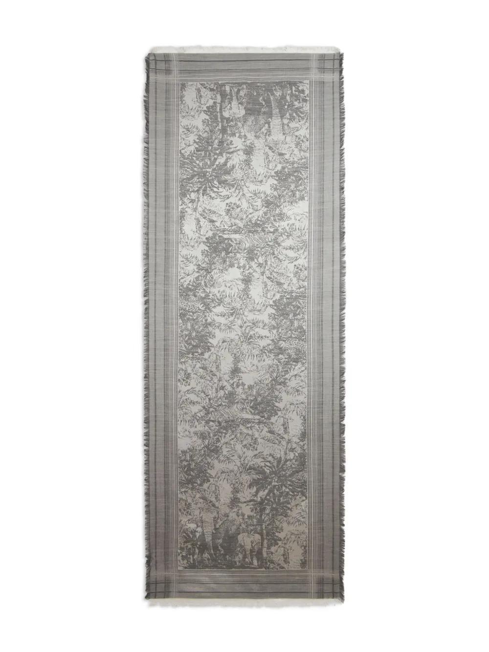 ETRO Patterned-jacquard Scarf In Gray Product Image