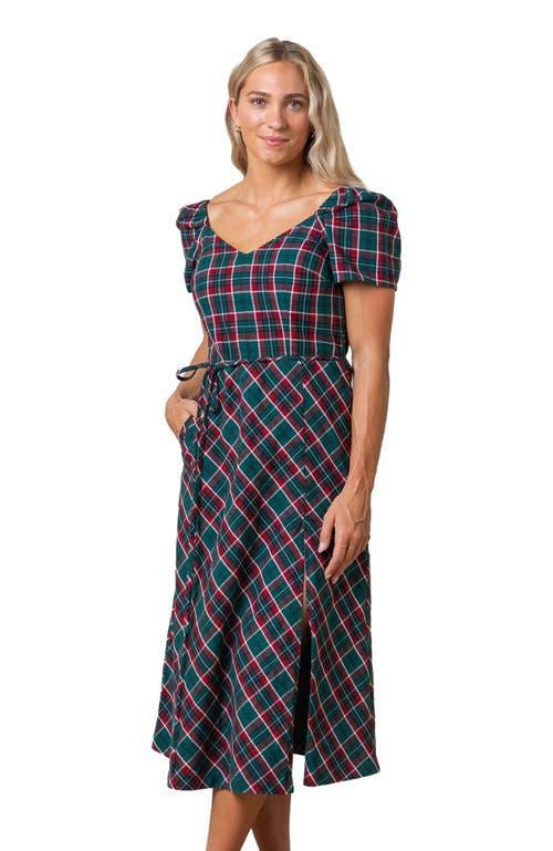 Hope & Henry Women's Organic Sweetheart Dress in Festive Green Plaid at Nordstrom, Size 2 Product Image