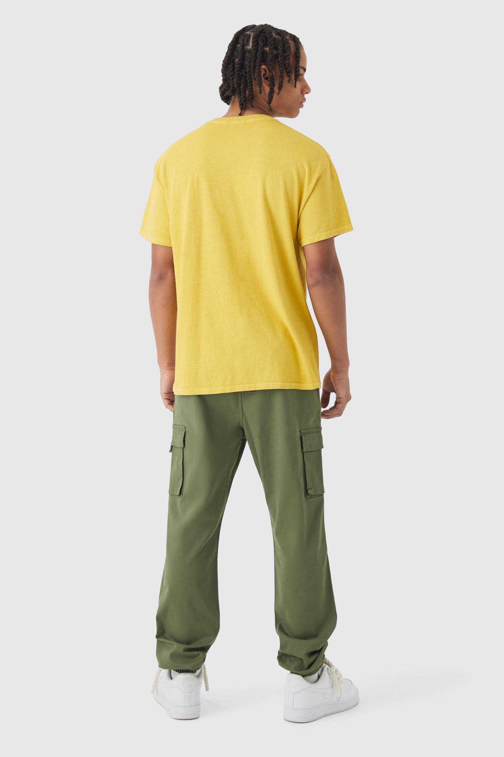 Slim Fit Elasticated Waist Woven Tab Cuffed Cargo Pants | boohooMAN USA Product Image