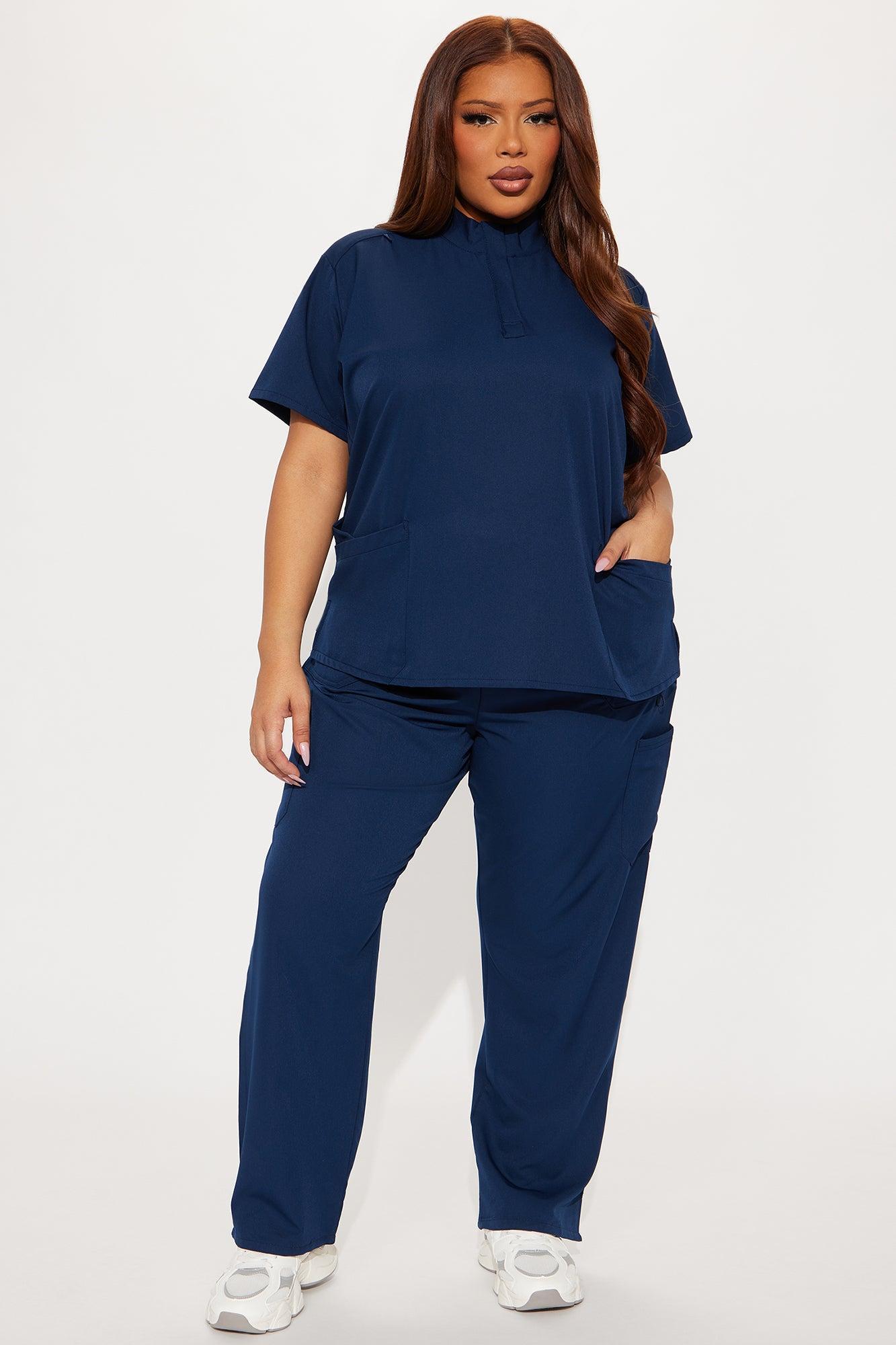 Ready For Anything 4 Way Stretch Uniform Scrub Pant Set - Navy Product Image