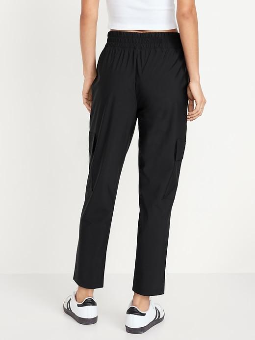 High-Waisted SleekTech Cargo Ankle Pants Product Image