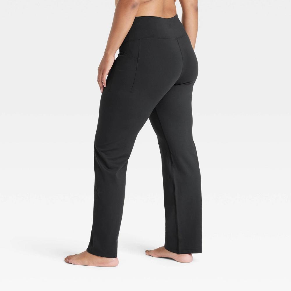 Womens Dynamic Flex High-Rise Pocketed Straight Leg Pants - All In Motion Black XS Product Image