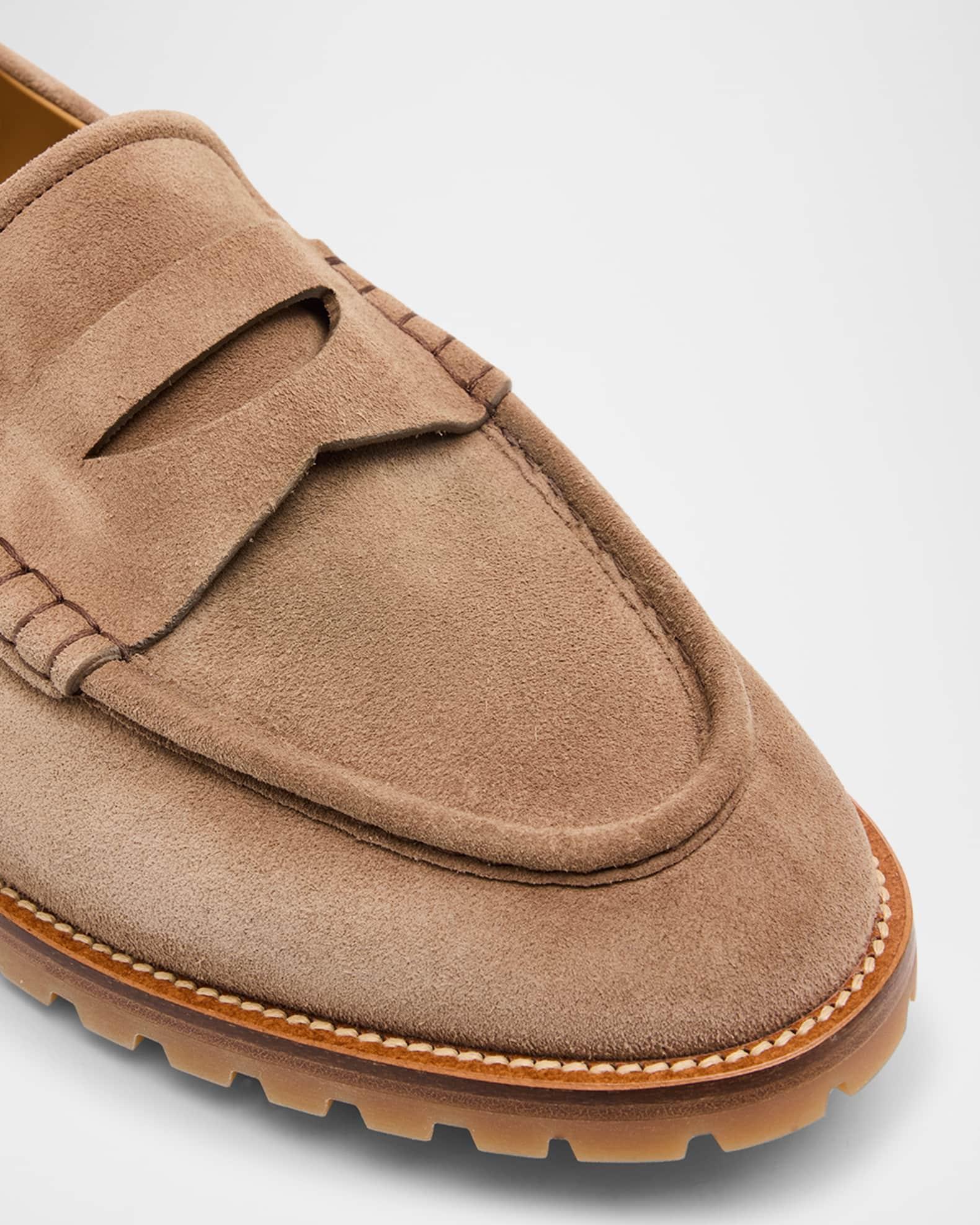 Men's Sandrew Lug-Sole Leather Penny Loafers Product Image