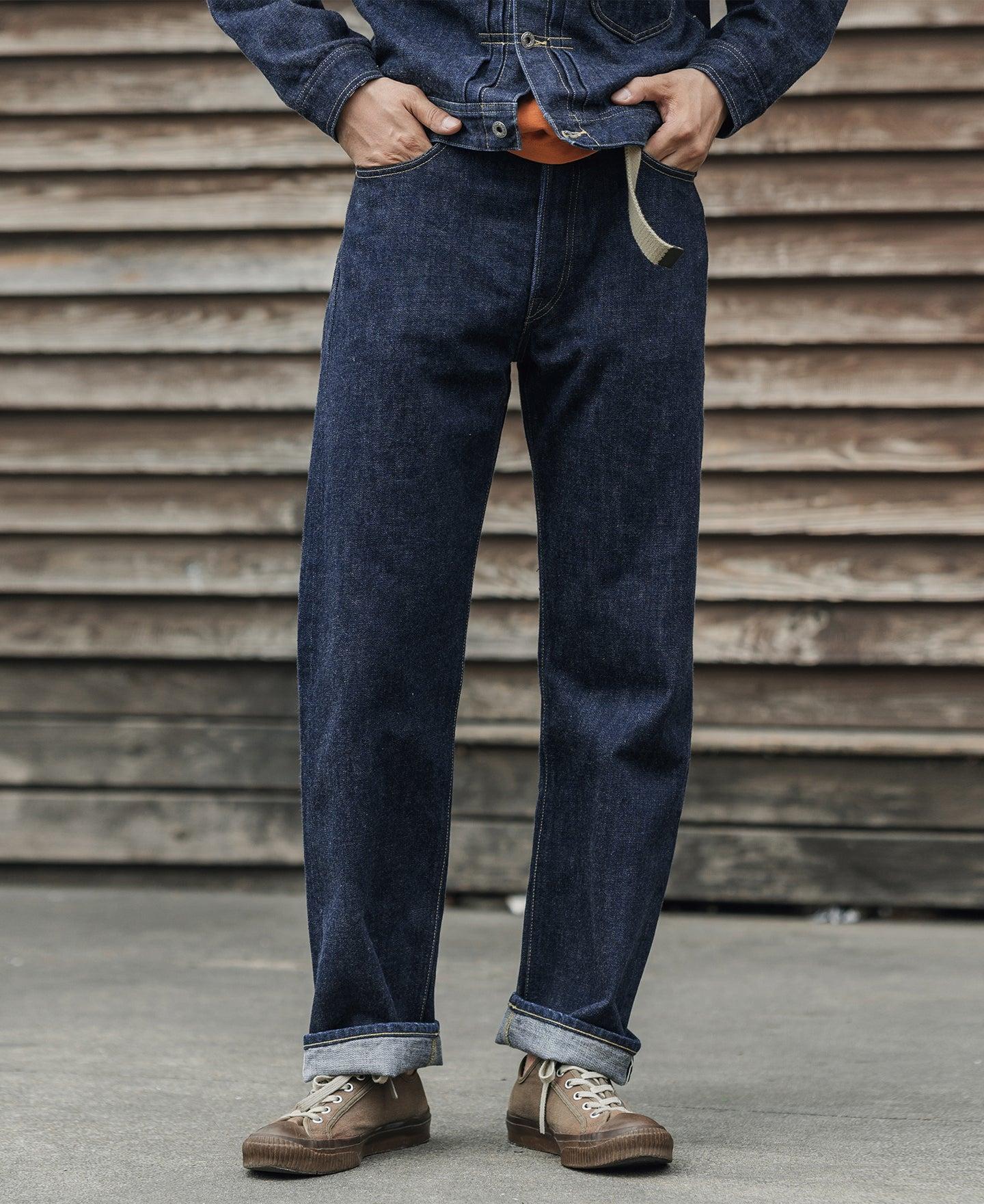 WWII Simplified Model Cowboy Selvedge Denim Jeans Product Image