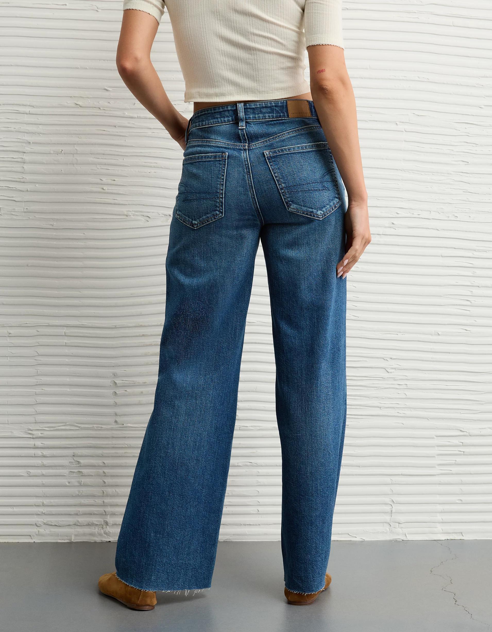 AE Dreamy Drape Stretch Super High-Waisted Baggy Wide-Leg Jean Product Image
