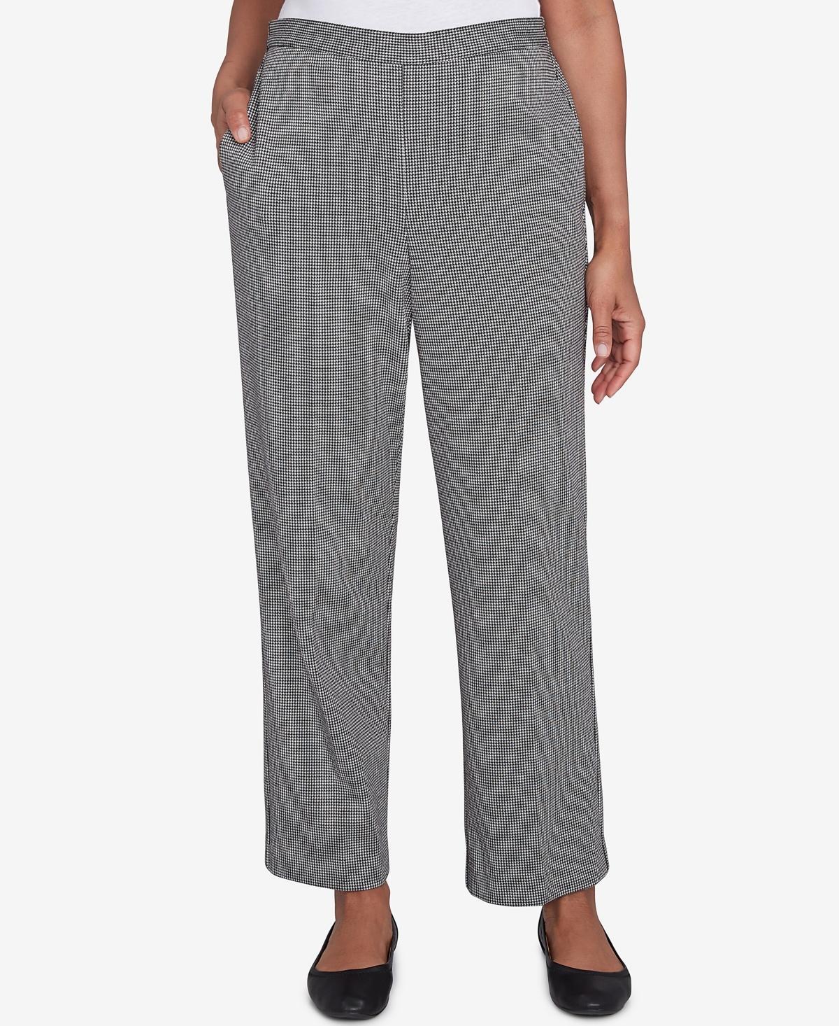 Women's Alfred Dunner Chic Comfort Waist Medium Mid-Rise Pants, Size: XL, Black And White Product Image